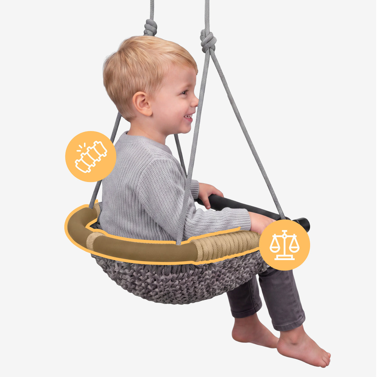 Altalena per bambini Tulano Hop 50 Grey