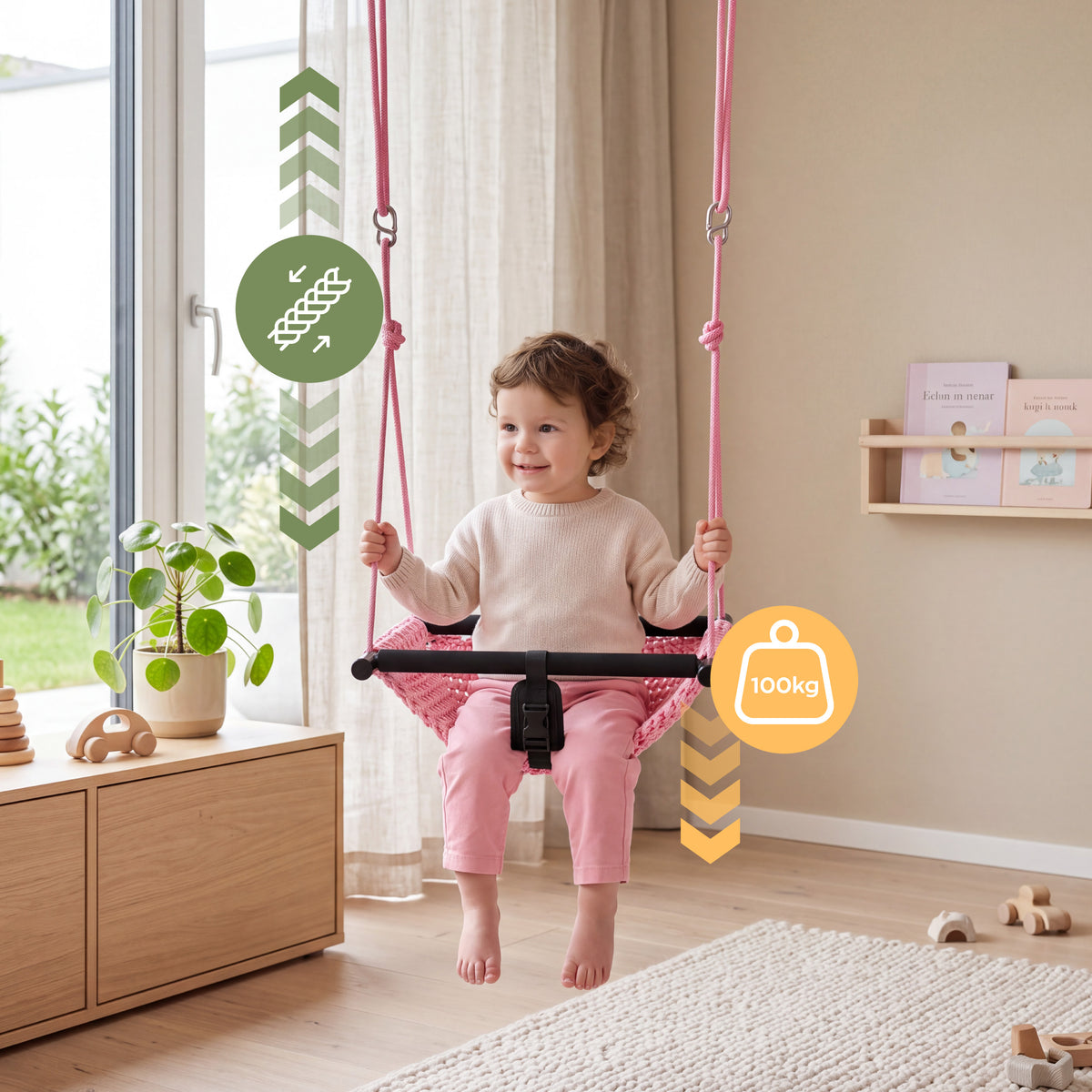 Altalena per bambini Tulano Hop 50 Pink