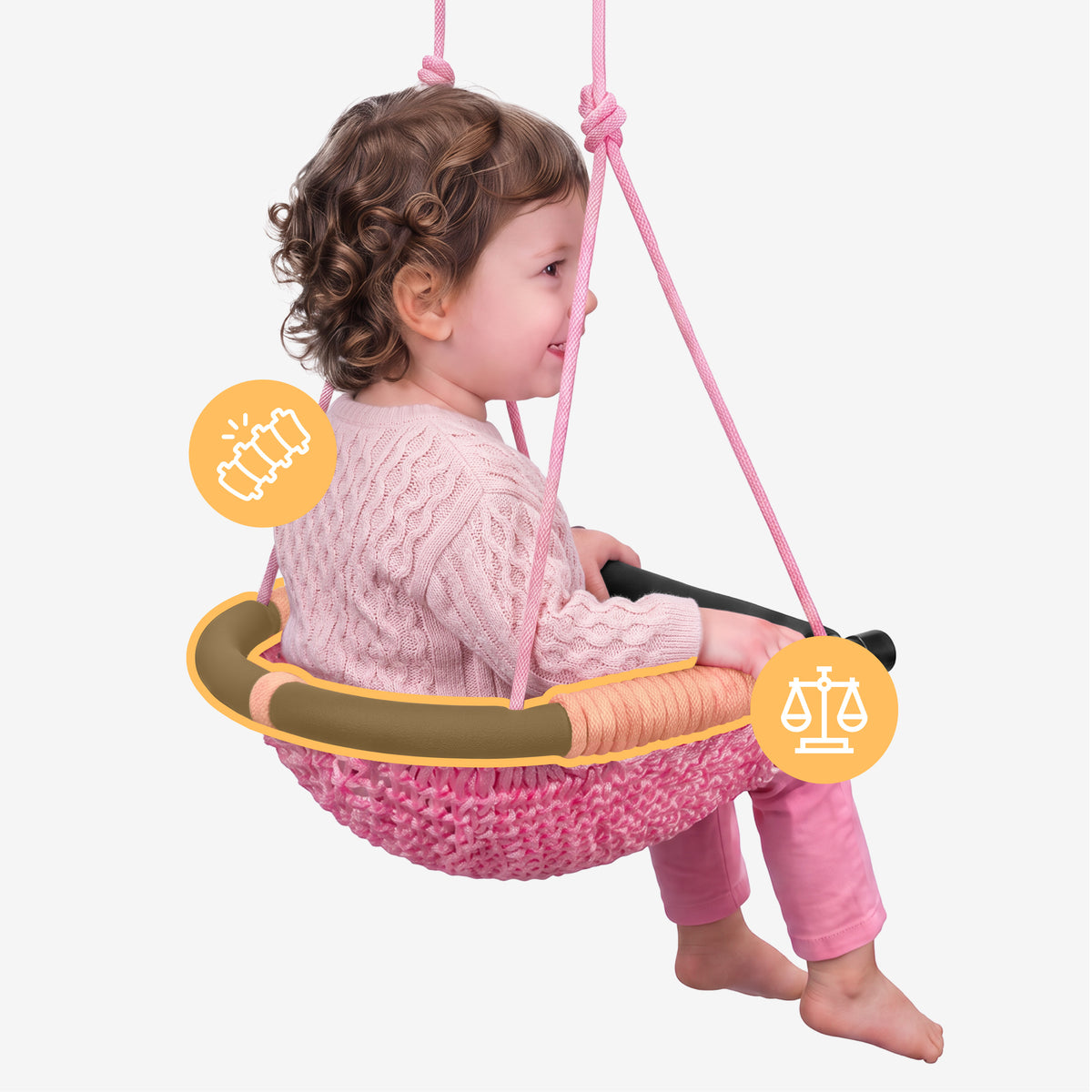 Altalena per bambini Tulano Hop 50 Pink