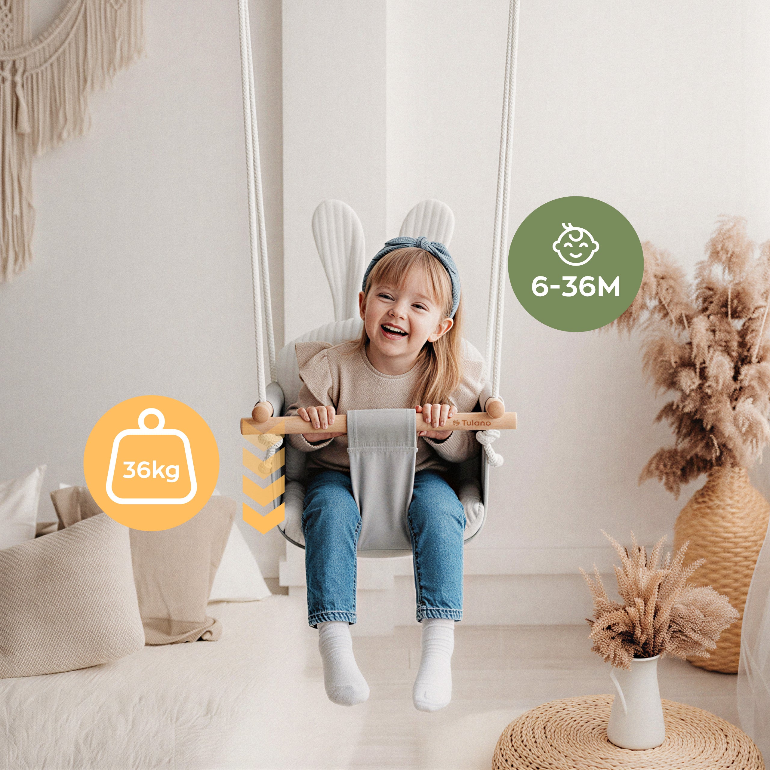 Altalena per bambini a forma di coniglietto