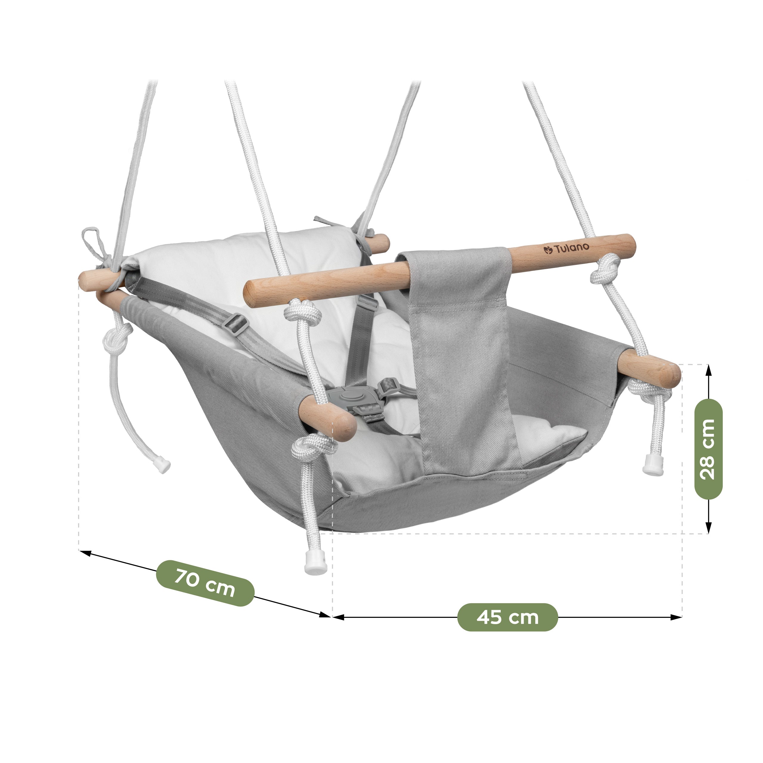Altalena a dondolo per bambini TULANO Hop 40 Grigio-Bianco