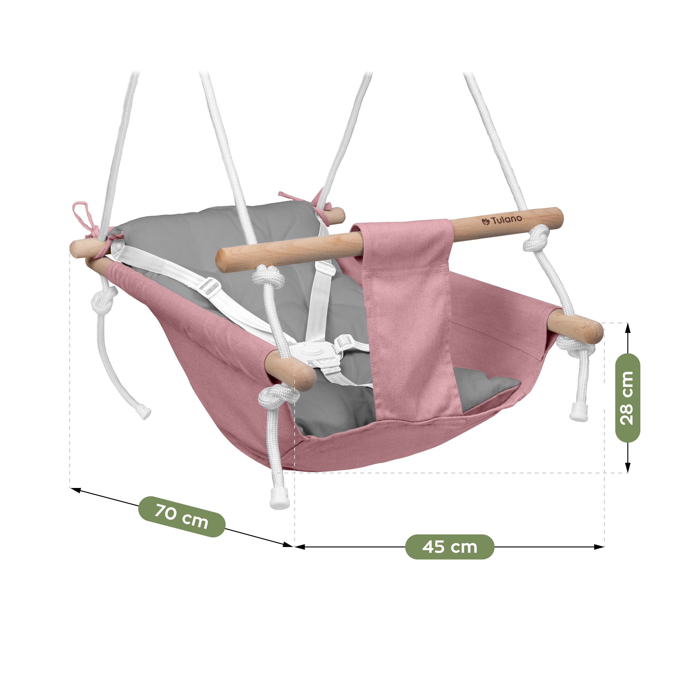 Altalena-dondolo per bambini TULANO Hop 40 Rosa-Grigio
