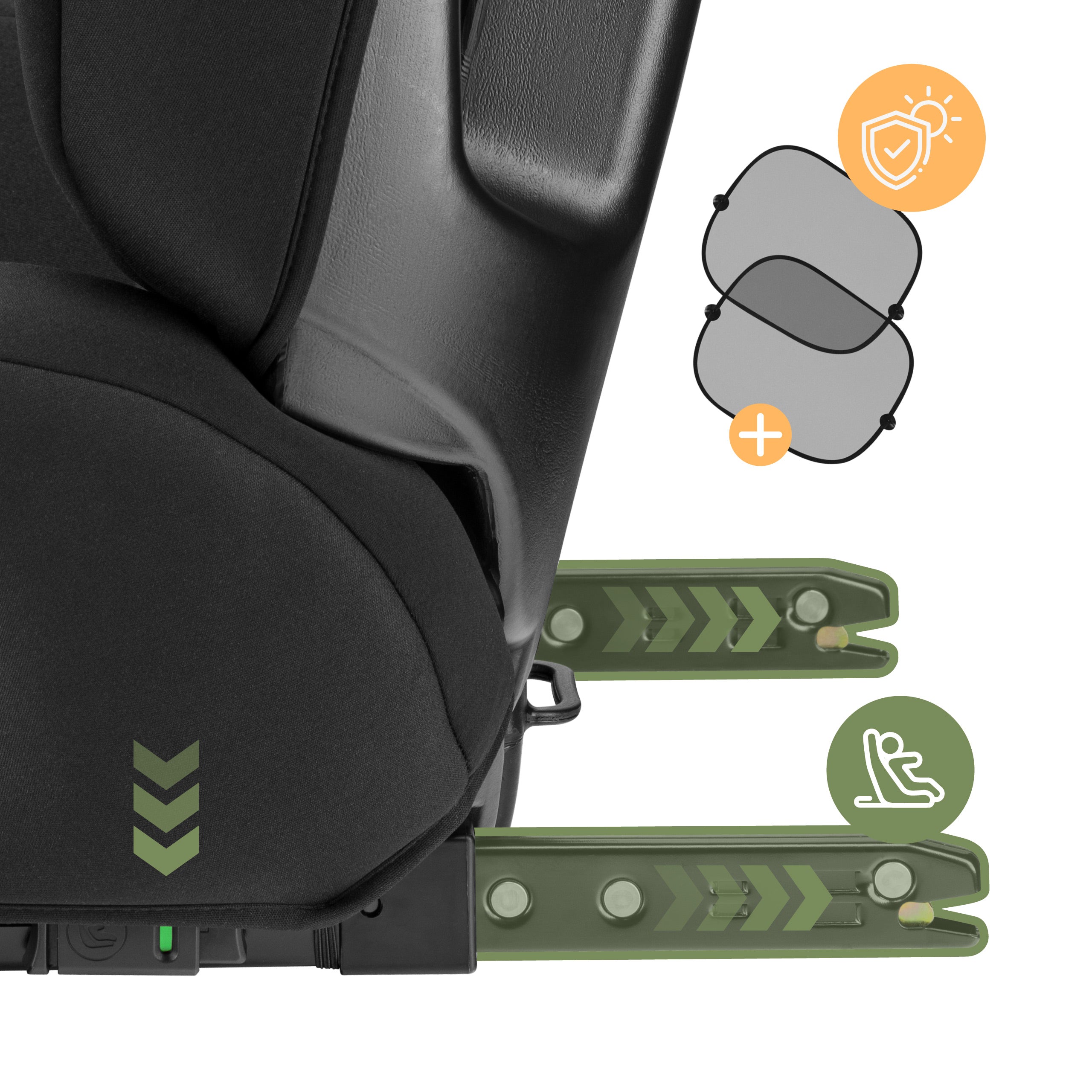 Sistema ISOFIX con indicatore di corretto montaggio