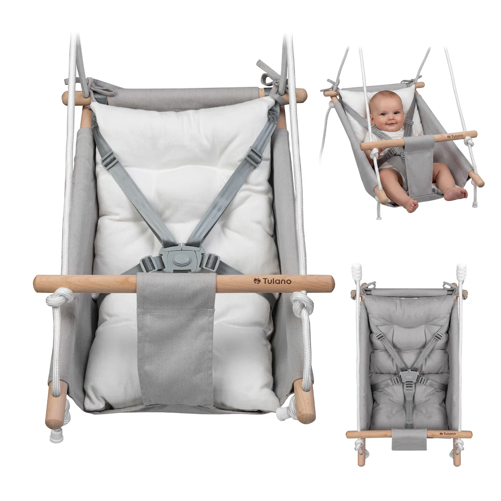 Altalena a dondolo per bambini TULANO Hop 40 Grigio-Bianco