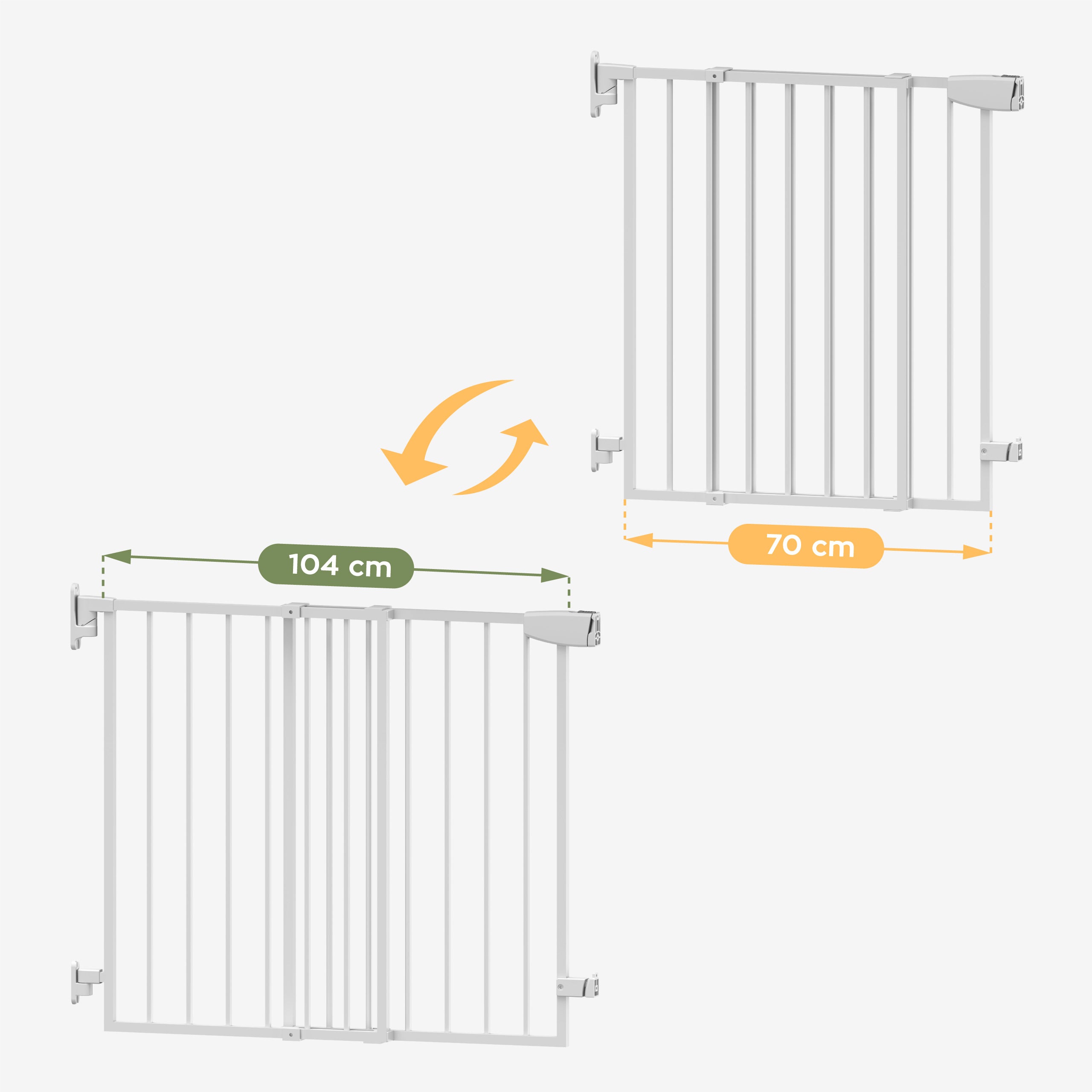 Larghezza regolabile da 70 a 104 cm