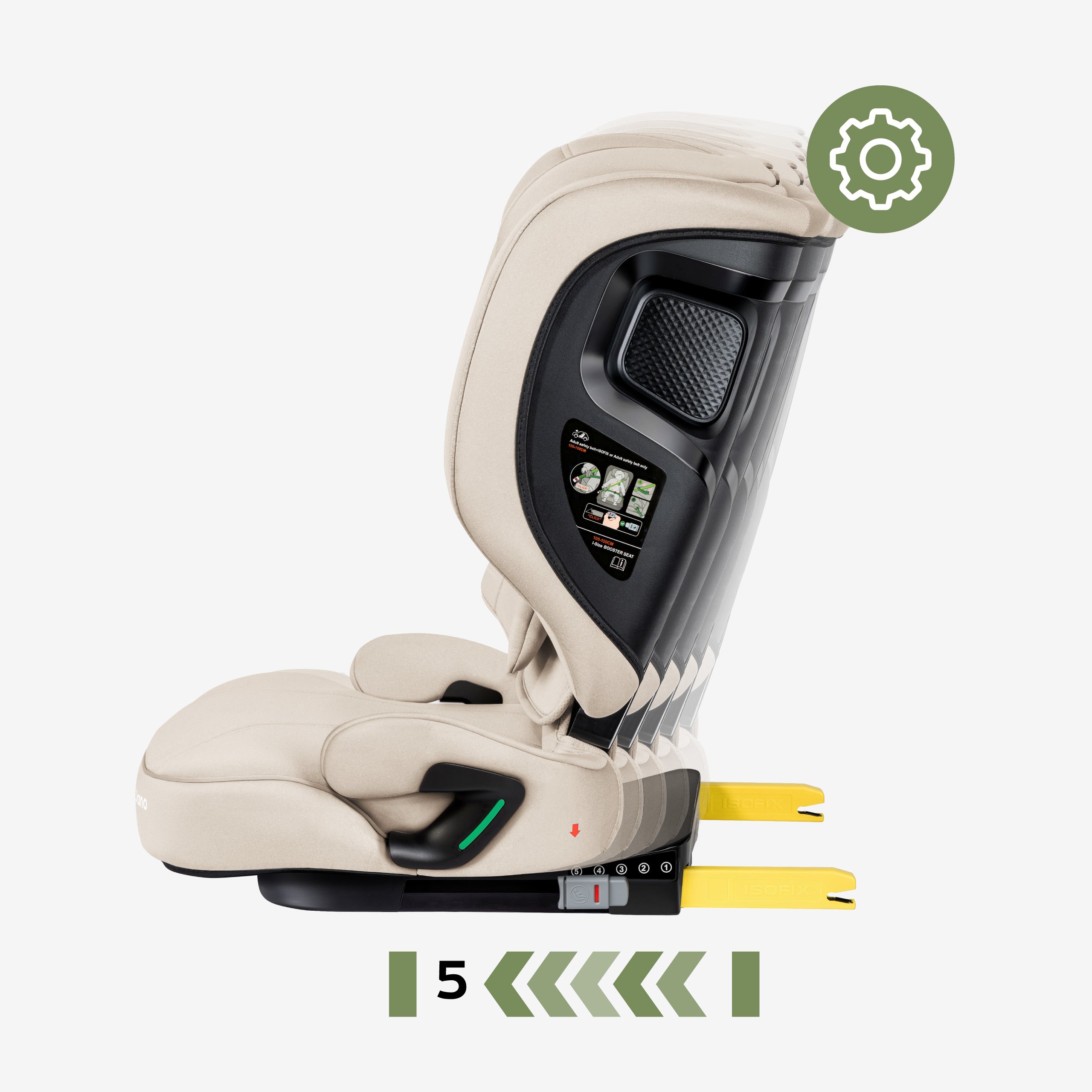Seggiolino auto per bambini da 100 a 150 cm Tulano Joy 55 Beige I-Size