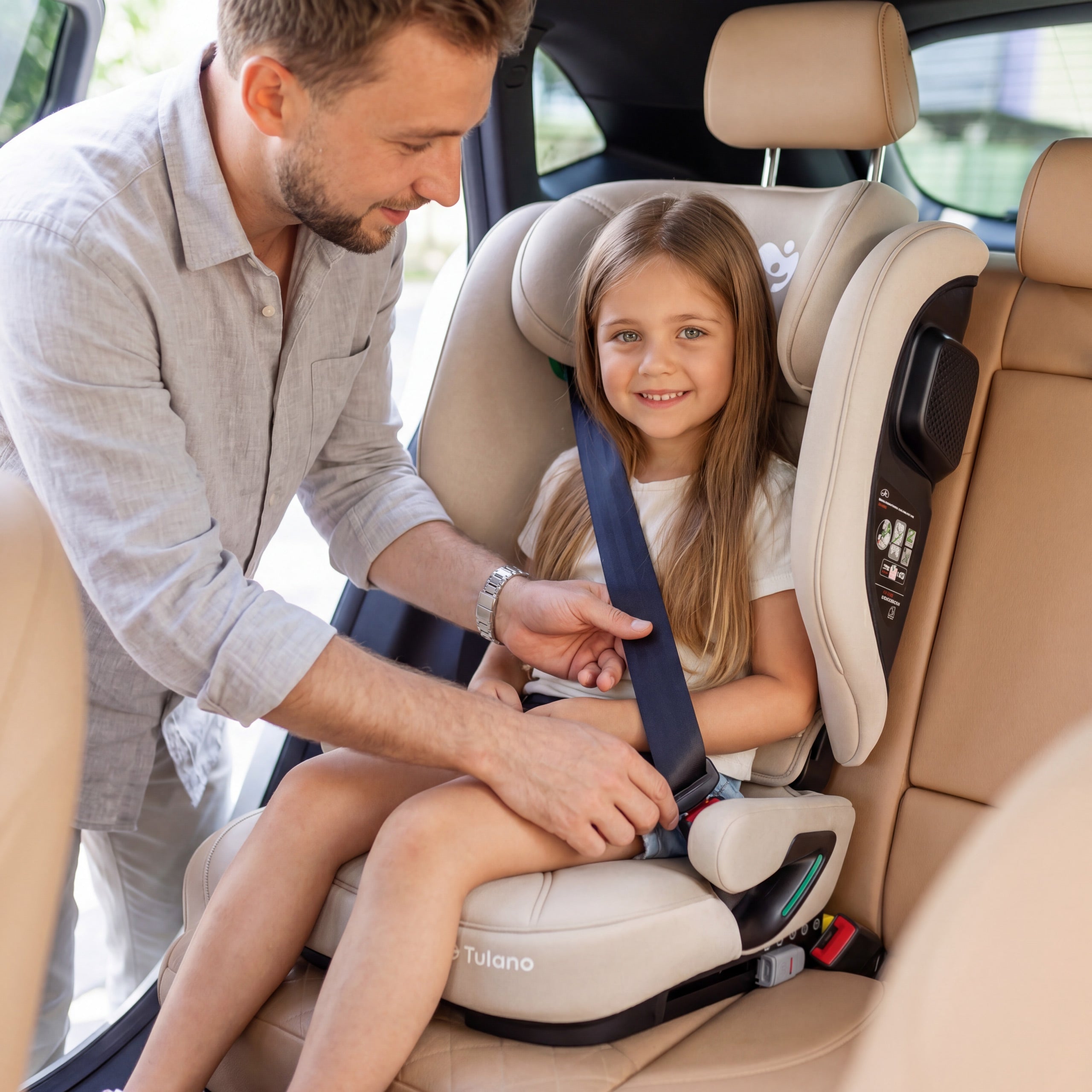 Seggiolino auto per bambini da 100 a 150 cm Tulano Joy 55 Beige I-Size