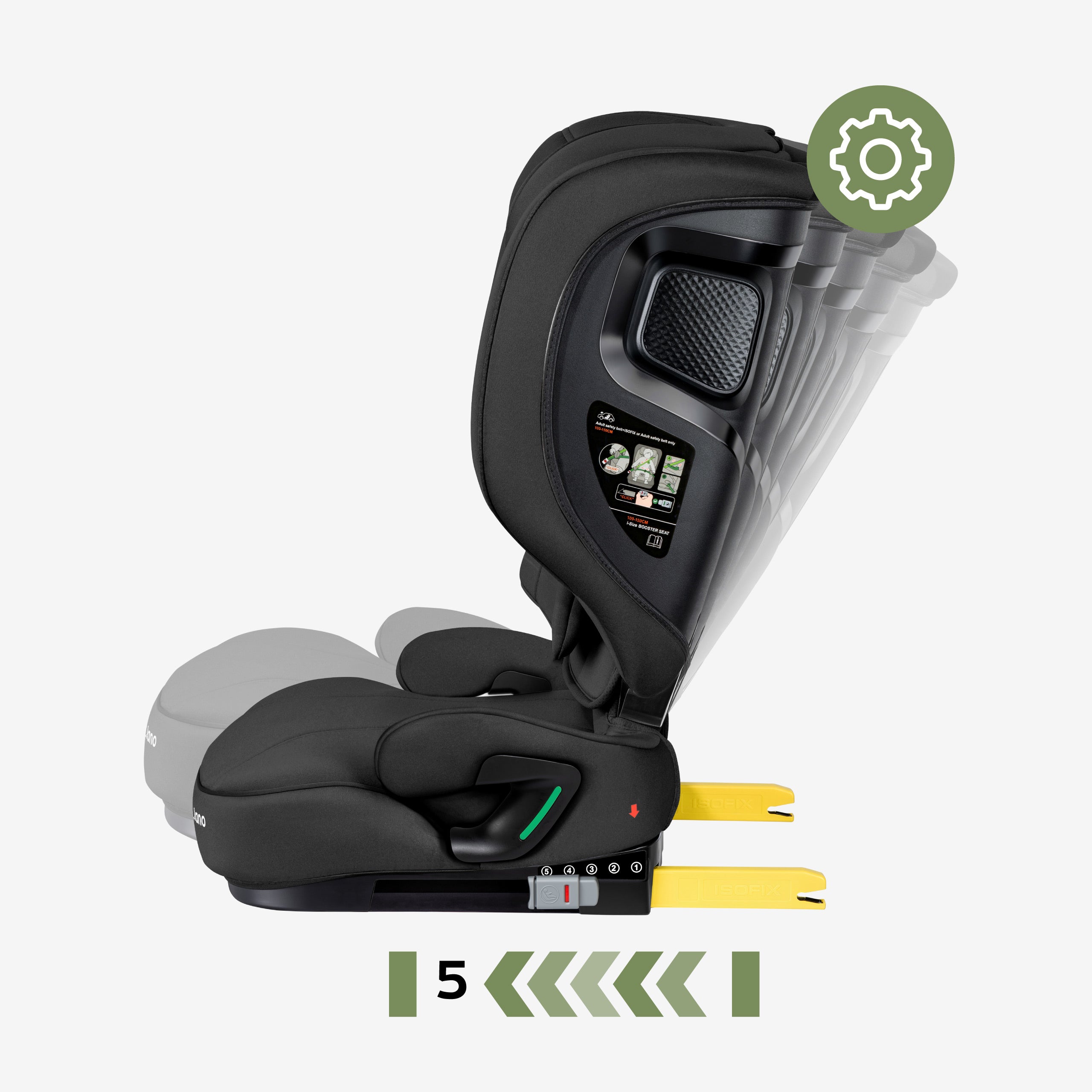 Seggiolino auto per bambini da 100 a 150 cm Tulano Joy 55 Black I-Size