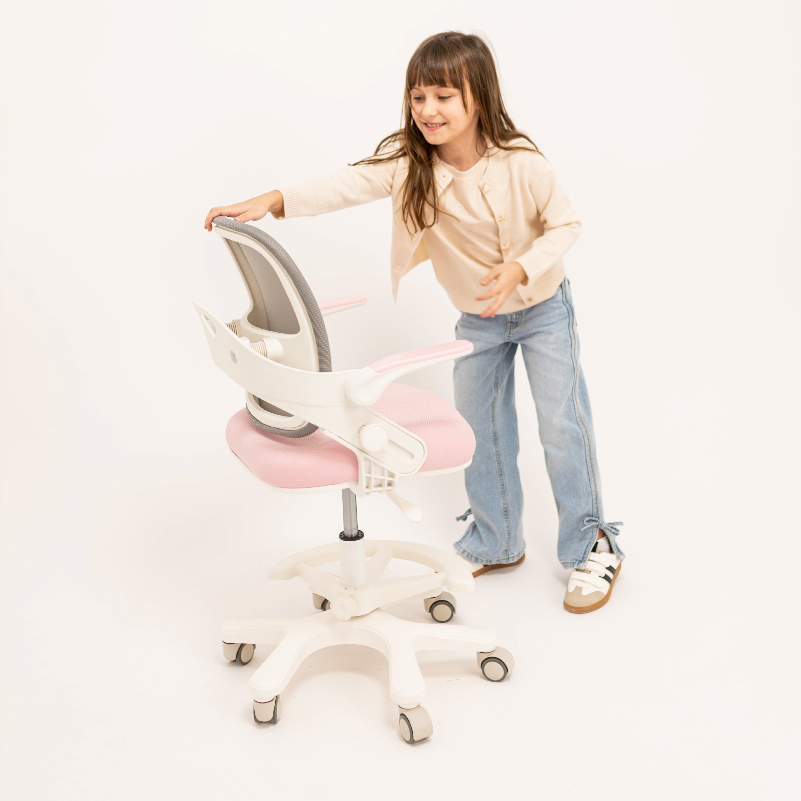 Poltrona da scrivania per bambini Mark Adler Junior 4.3 Rosa-grigio