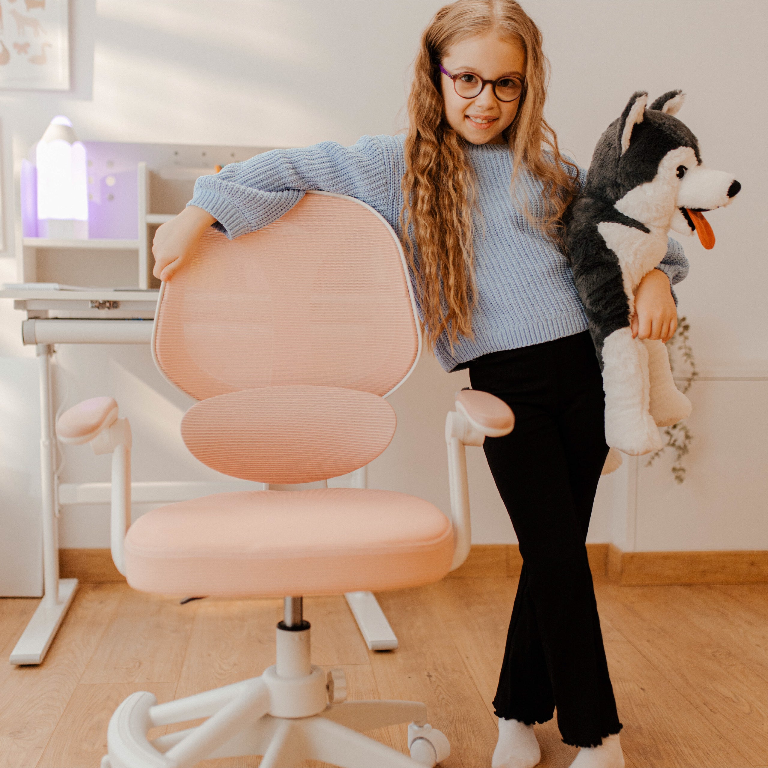 Poltrona regolabile per bambini Mark Adler Junior 4.5 Pink