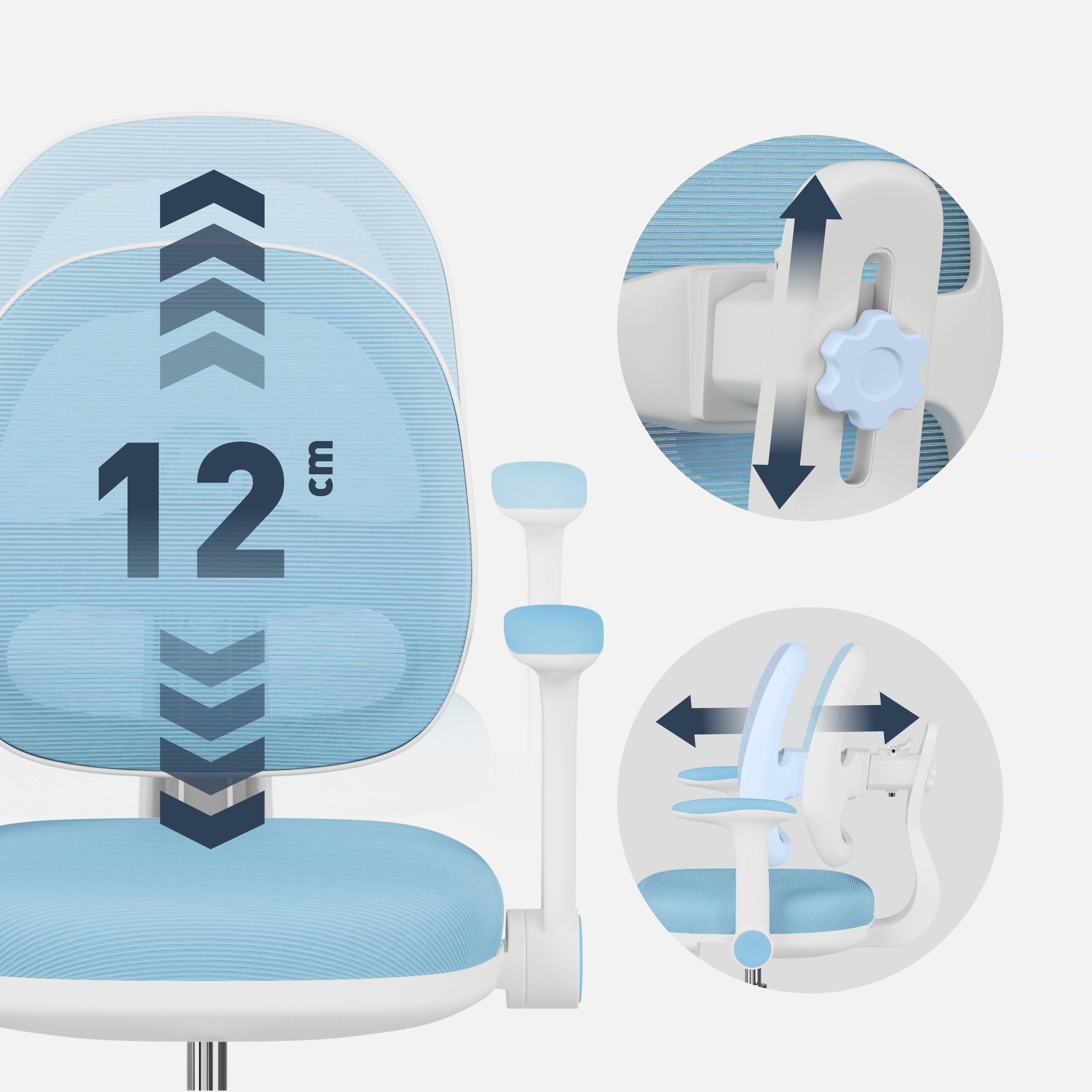 Sedia da scrivania ergonomica per bambini Mark Adler Junior 3.6 Blue