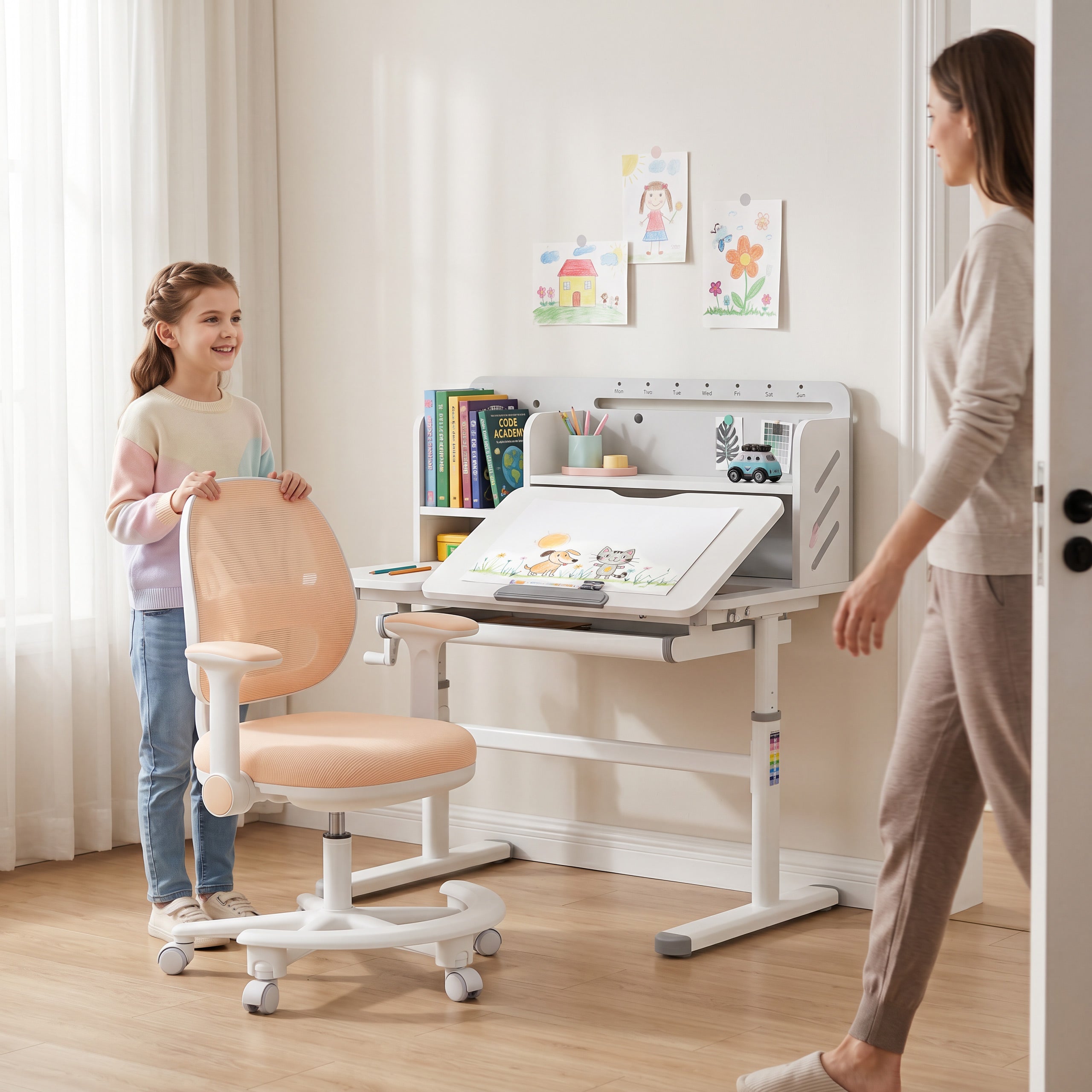 OUTLET Sedia da scrivania ergonomica per bambini Mark Adler Junior 3.6 Beige
