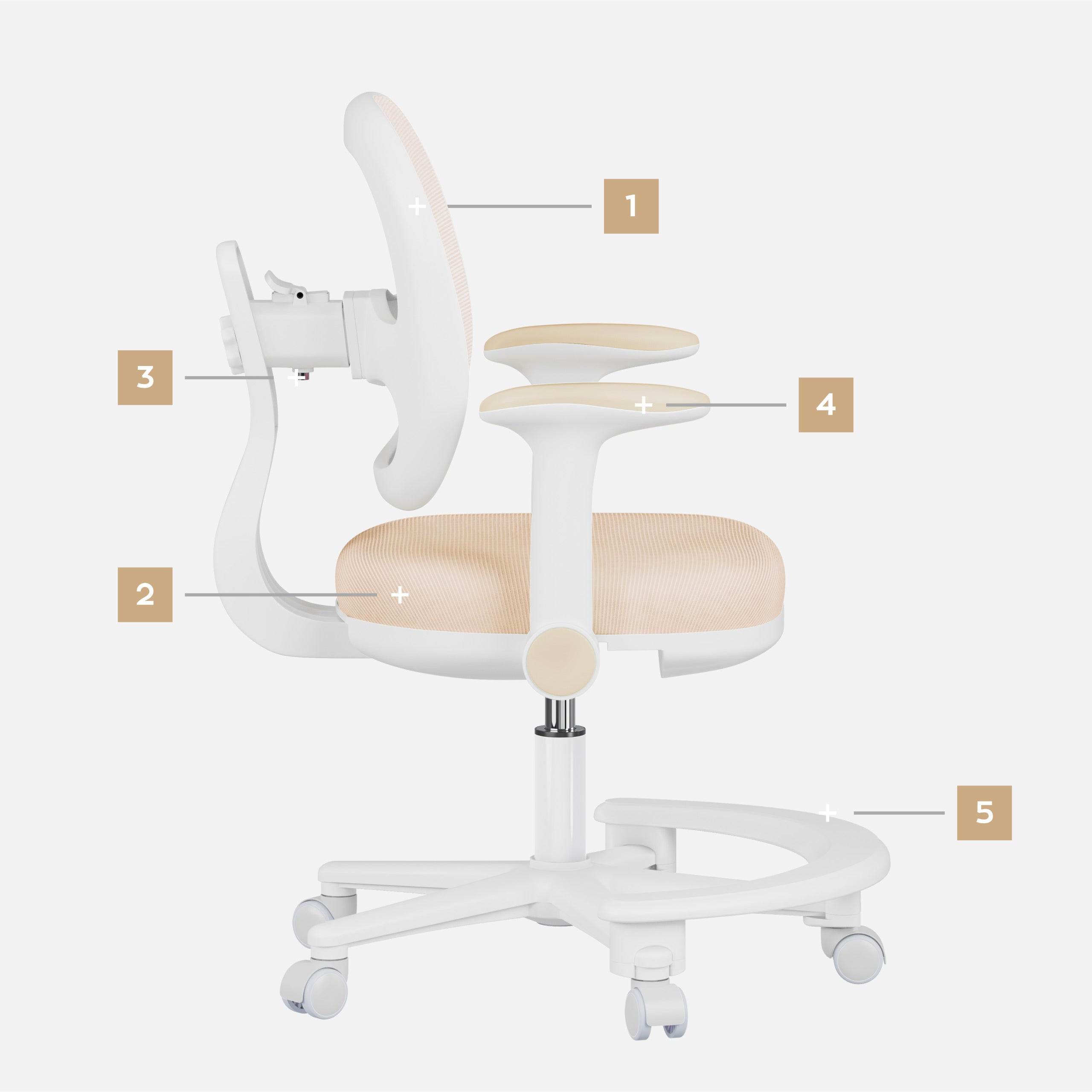 OUTLET Sedia da scrivania ergonomica per bambini Mark Adler Junior 3.6 Beige