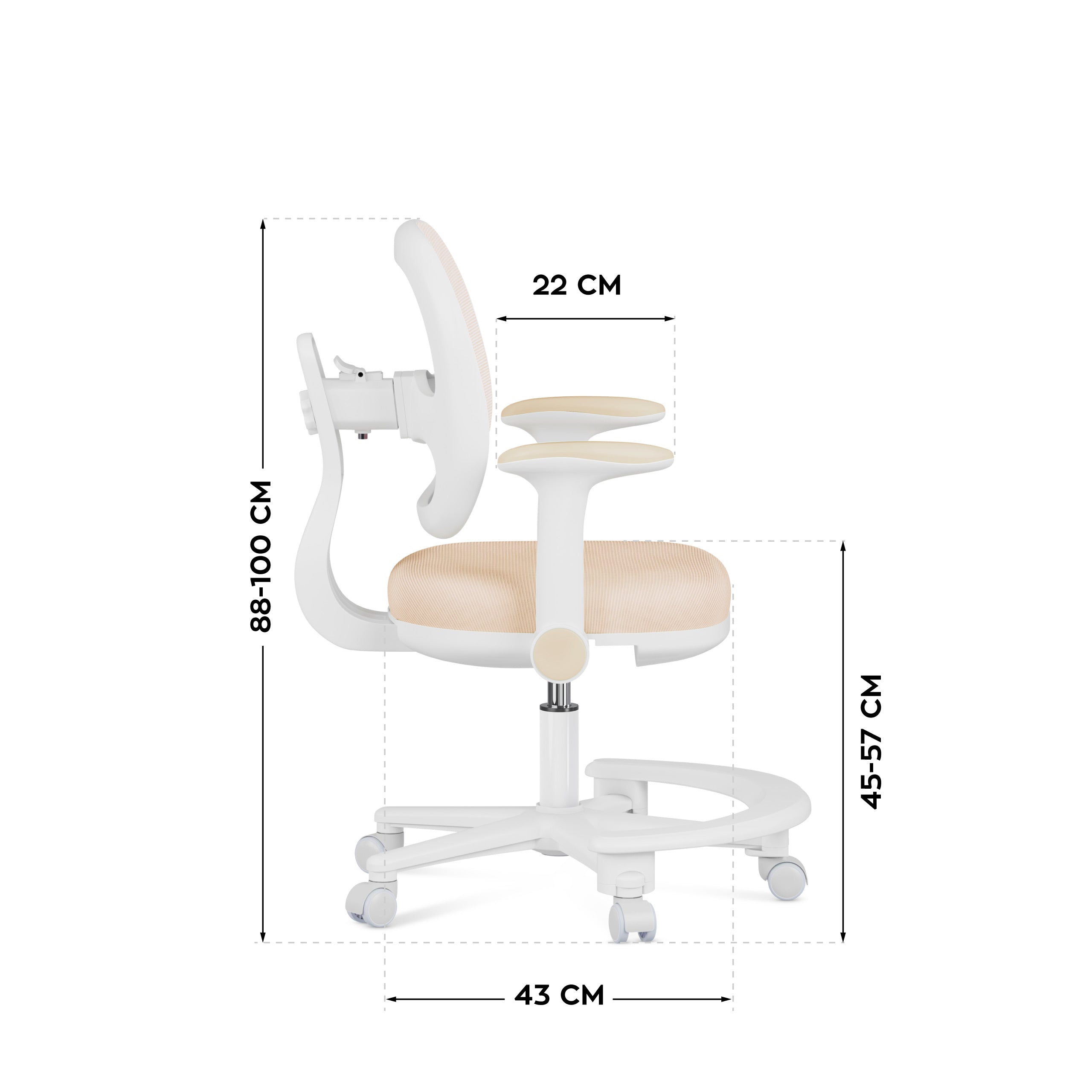 OUTLET Sedia da scrivania ergonomica per bambini Mark Adler Junior 3.6 Beige