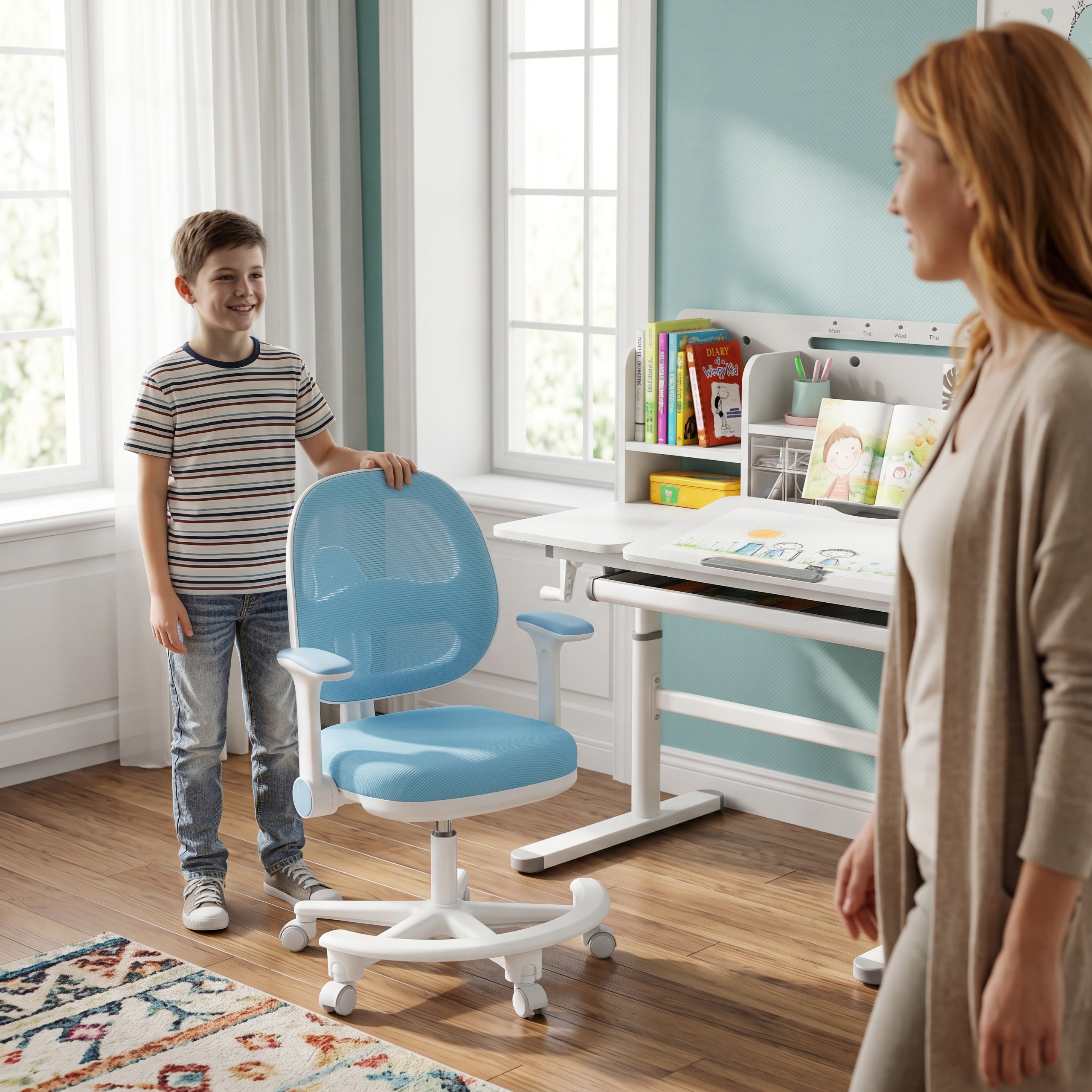 Sedia da scrivania ergonomica per bambini Mark Adler Junior 3.6 Blue