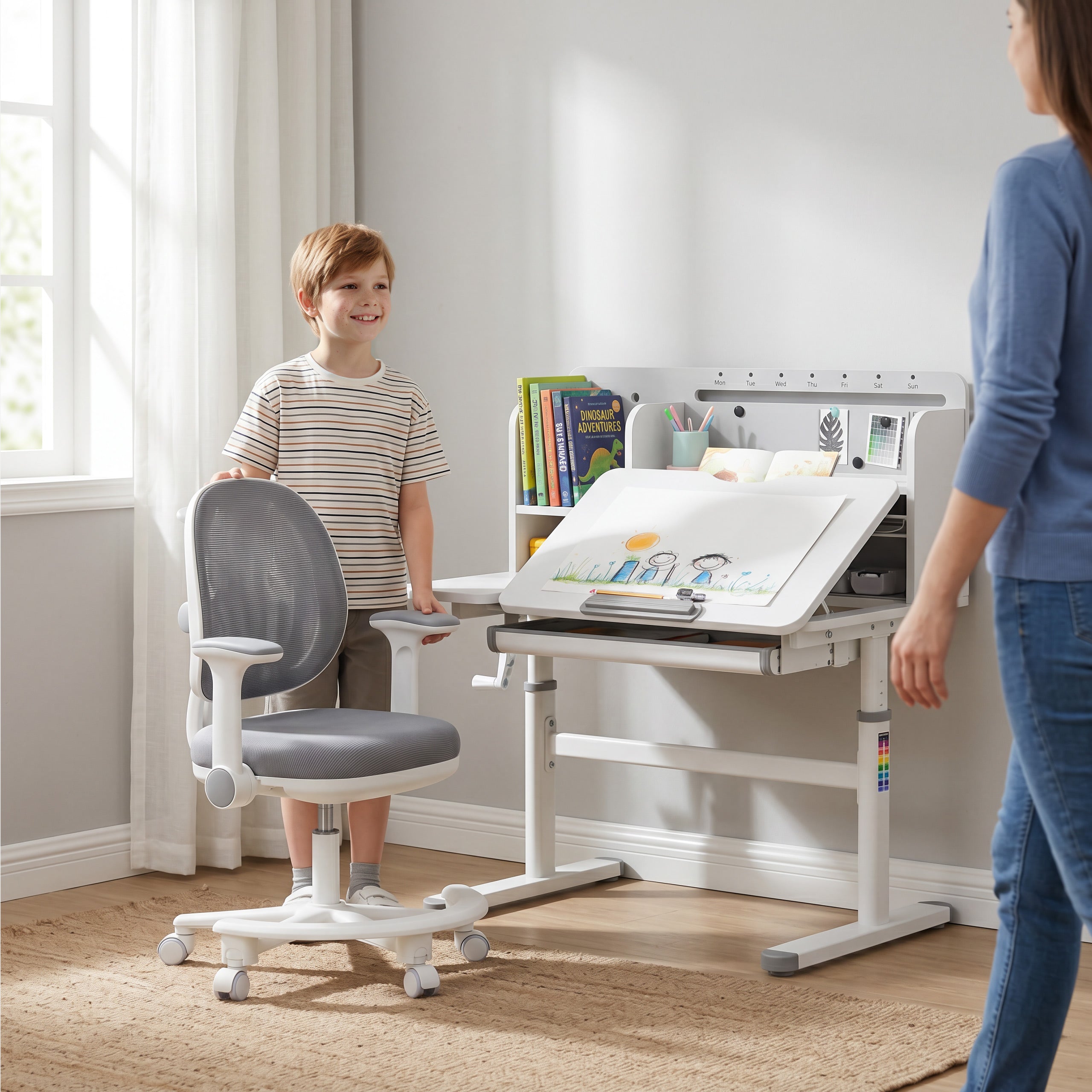 Sedia da scrivania ergonomica per bambini Mark Adler Junior 3.6 Grey