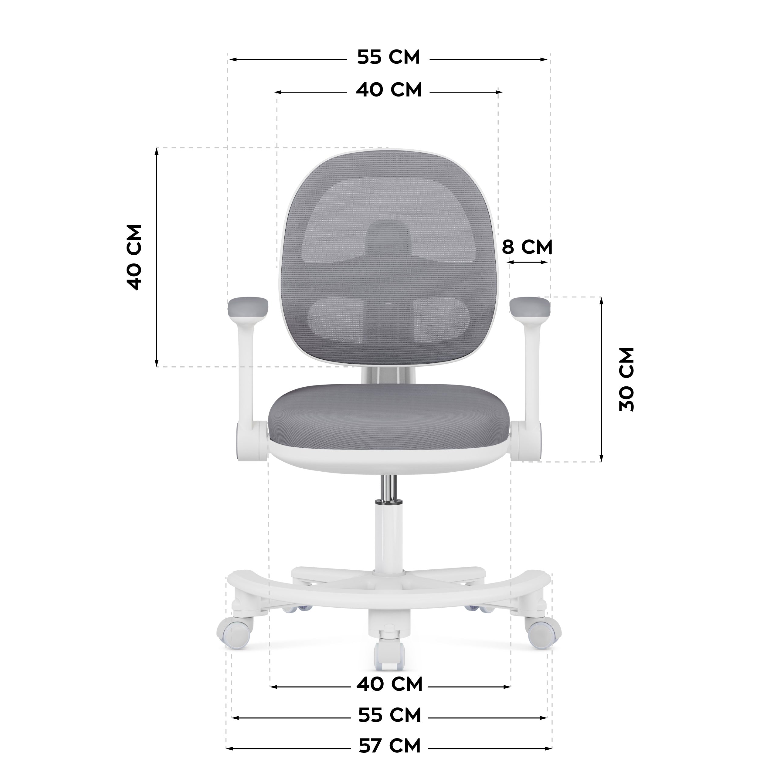 Sedia da scrivania ergonomica per bambini Mark Adler Junior 3.6 Grey