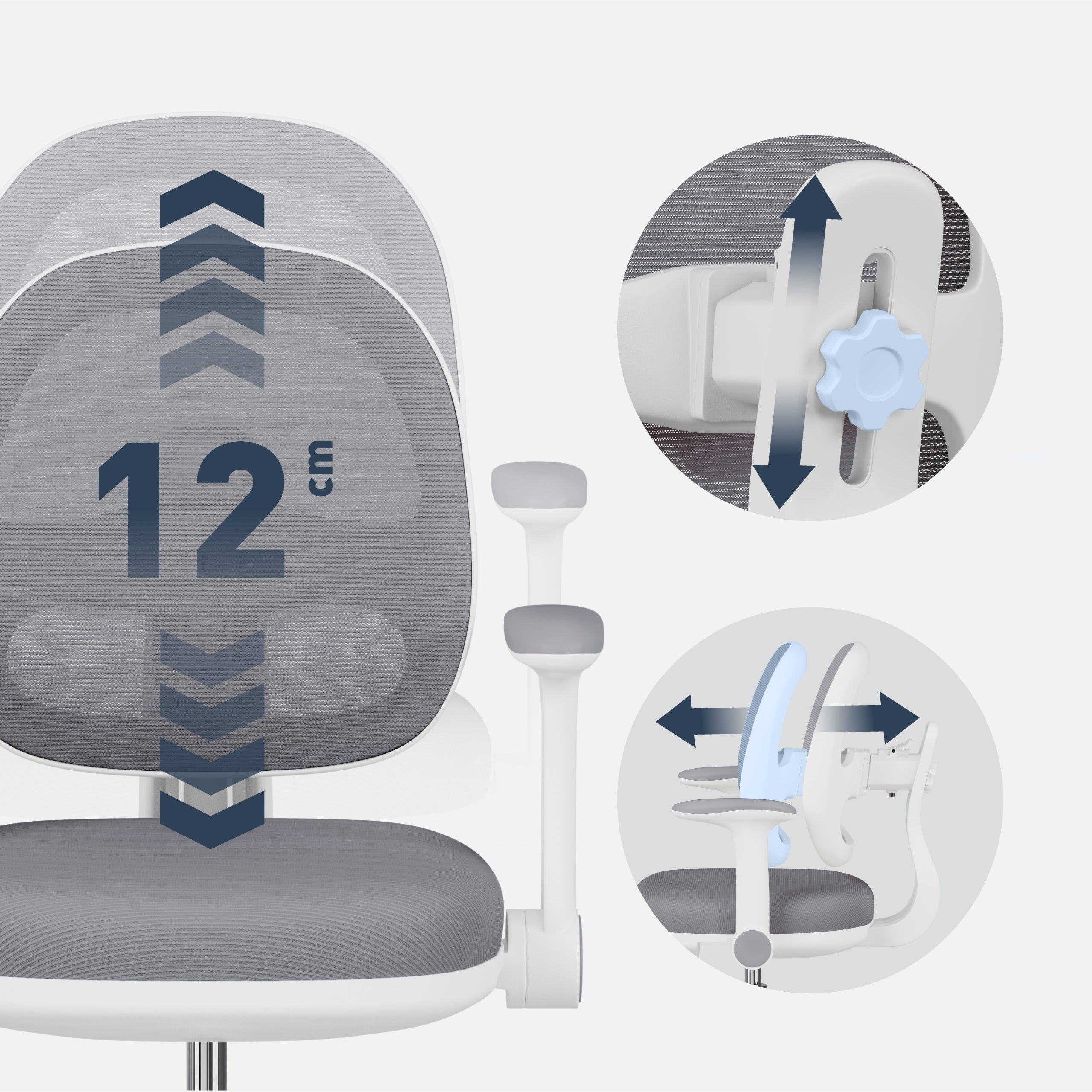 Sedia da scrivania ergonomica per bambini Mark Adler Junior 3.6 Grey