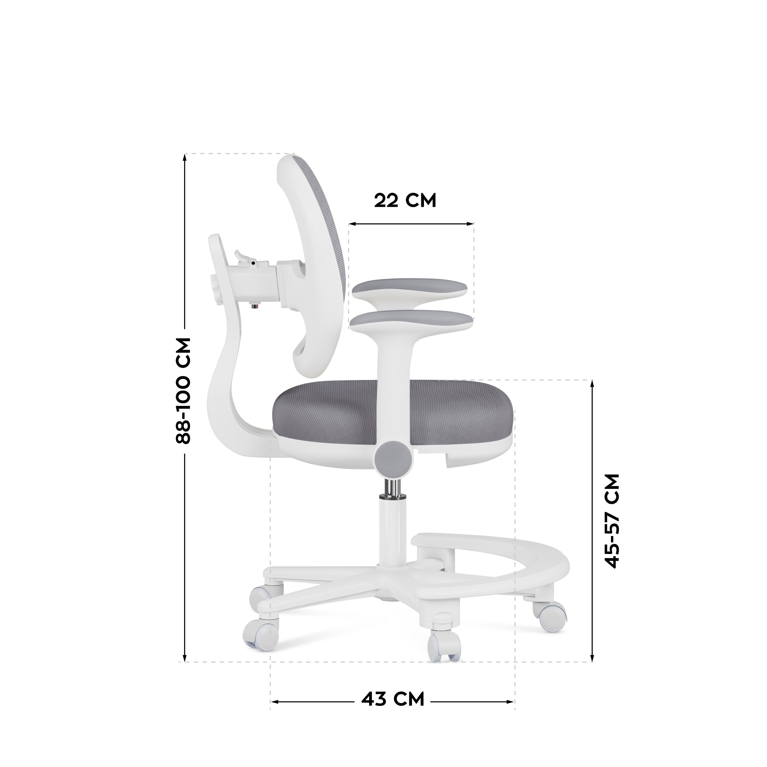 Sedia da scrivania ergonomica per bambini Mark Adler Junior 3.6 Grey