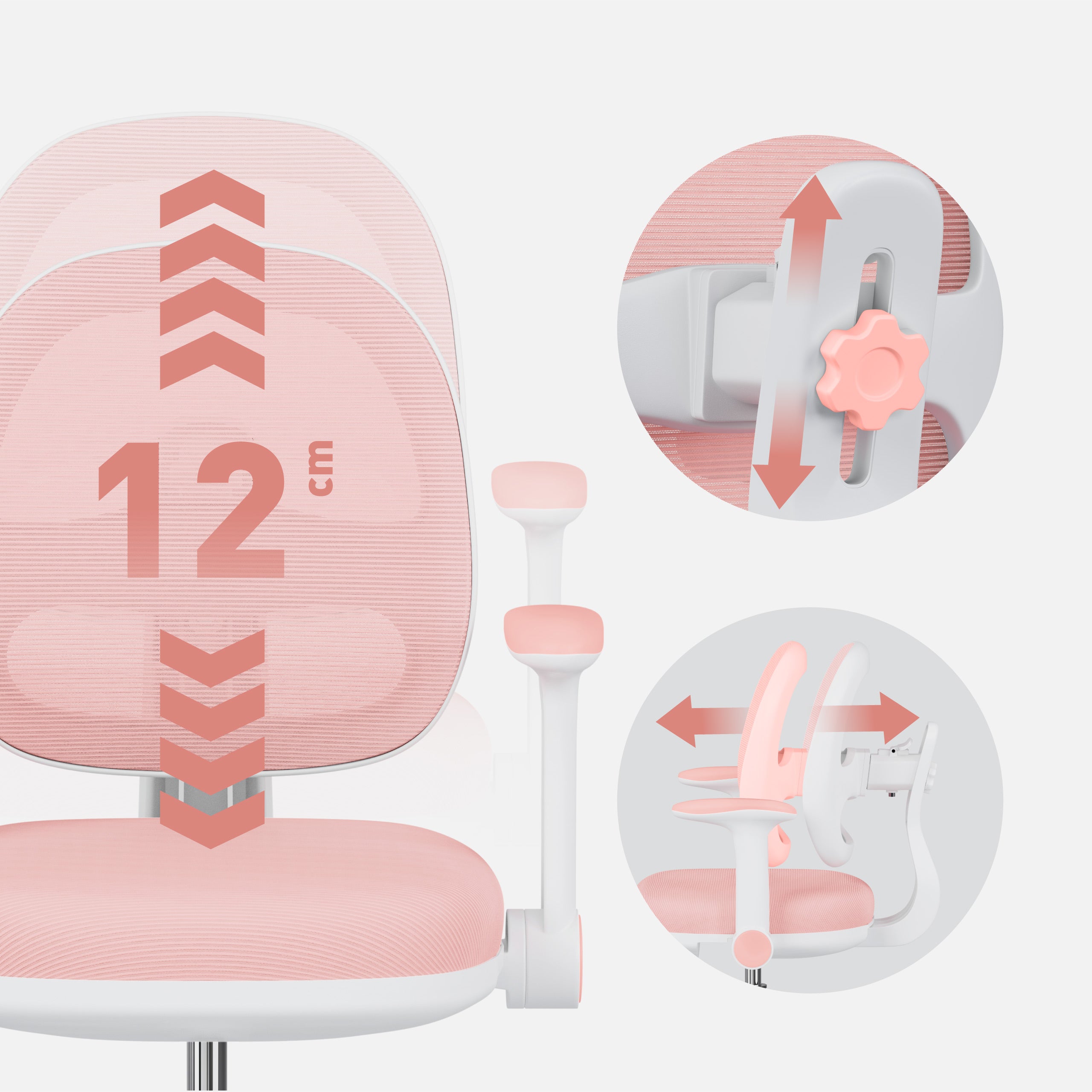 Poltrona da scrivania ergonomica per bambini Mark Adler Junior 3.6 Pink