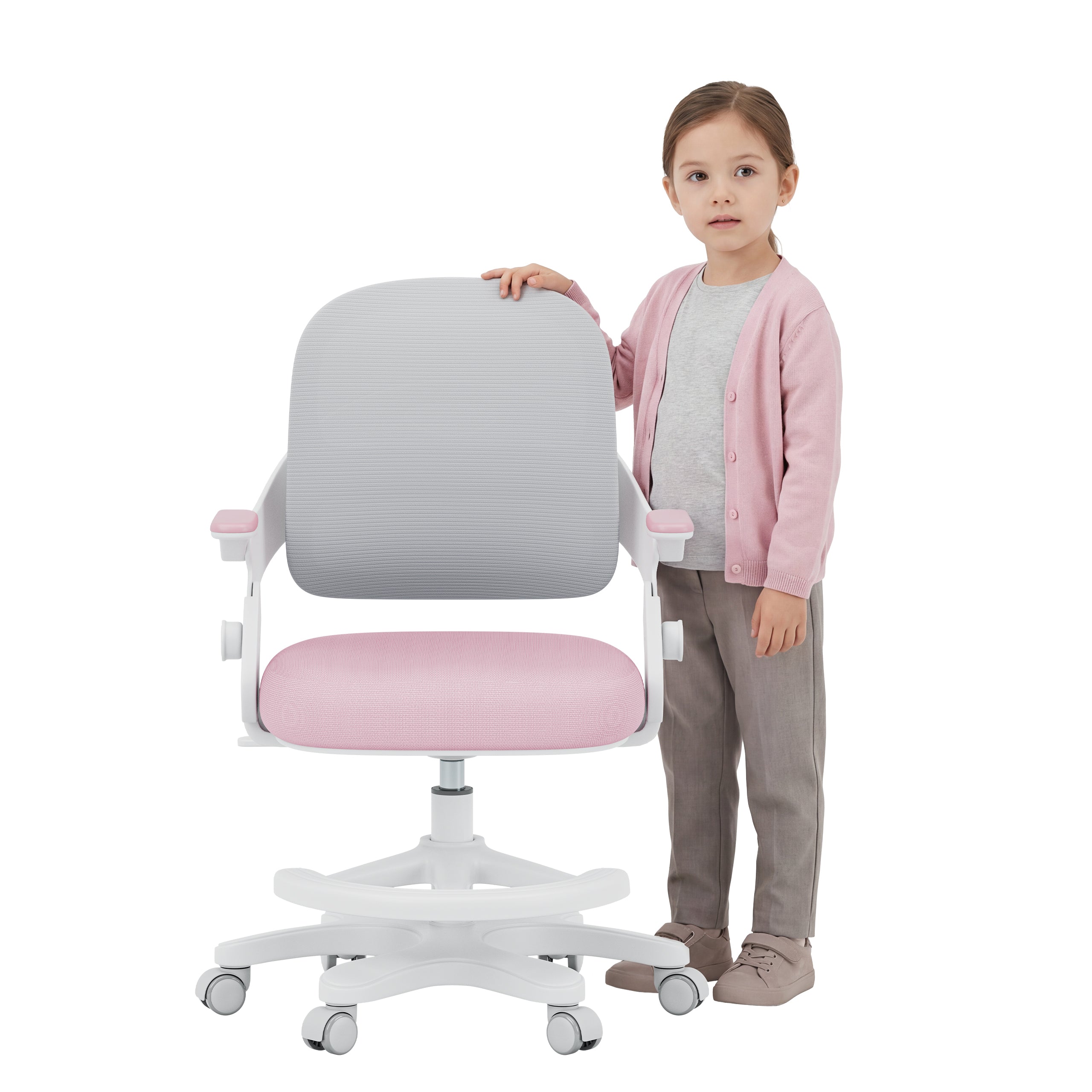 Poltrona da scrivania per bambini Mark Adler Junior 4.3 Rosa-grigio