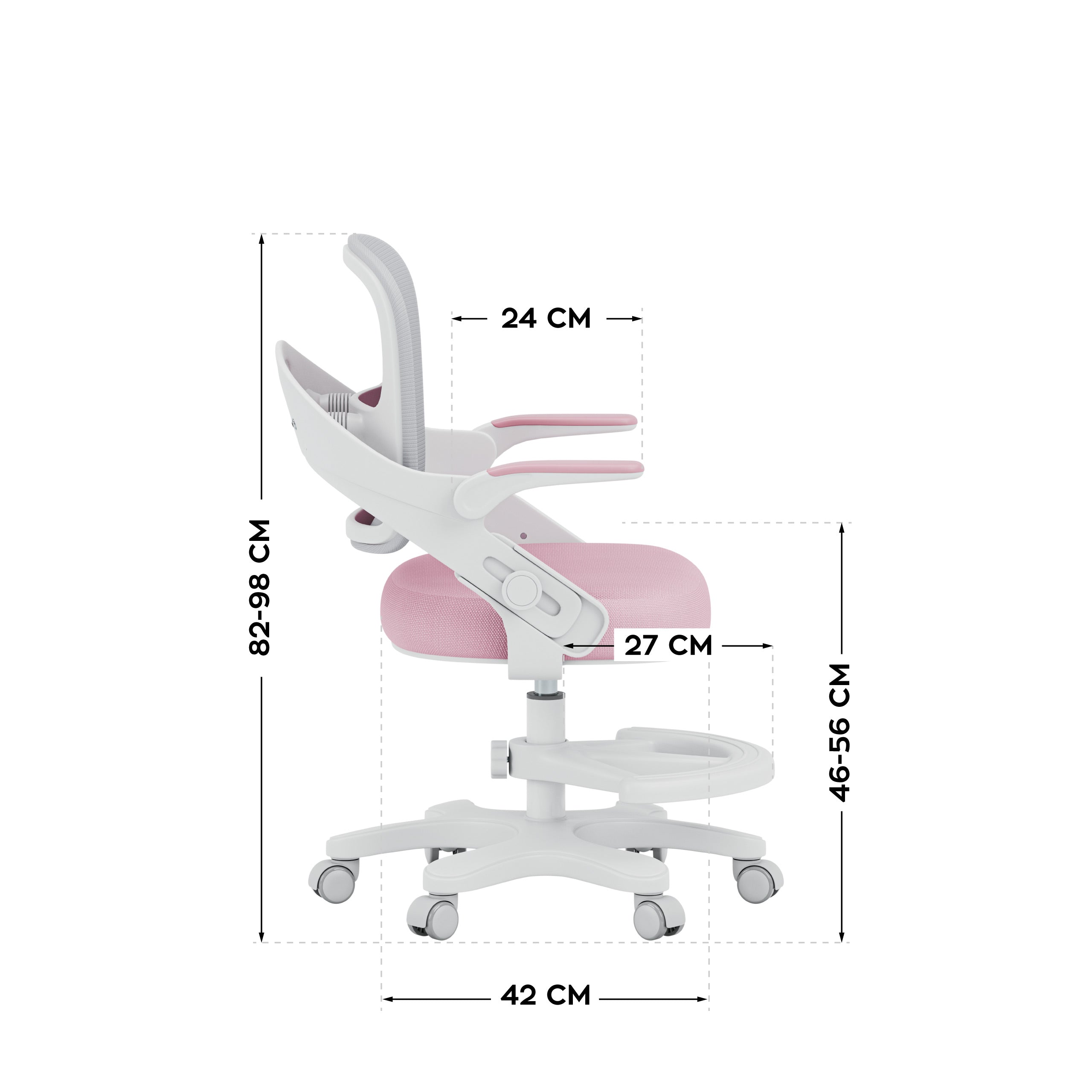 Poltrona da scrivania per bambini Mark Adler Junior 4.3 Rosa-grigio