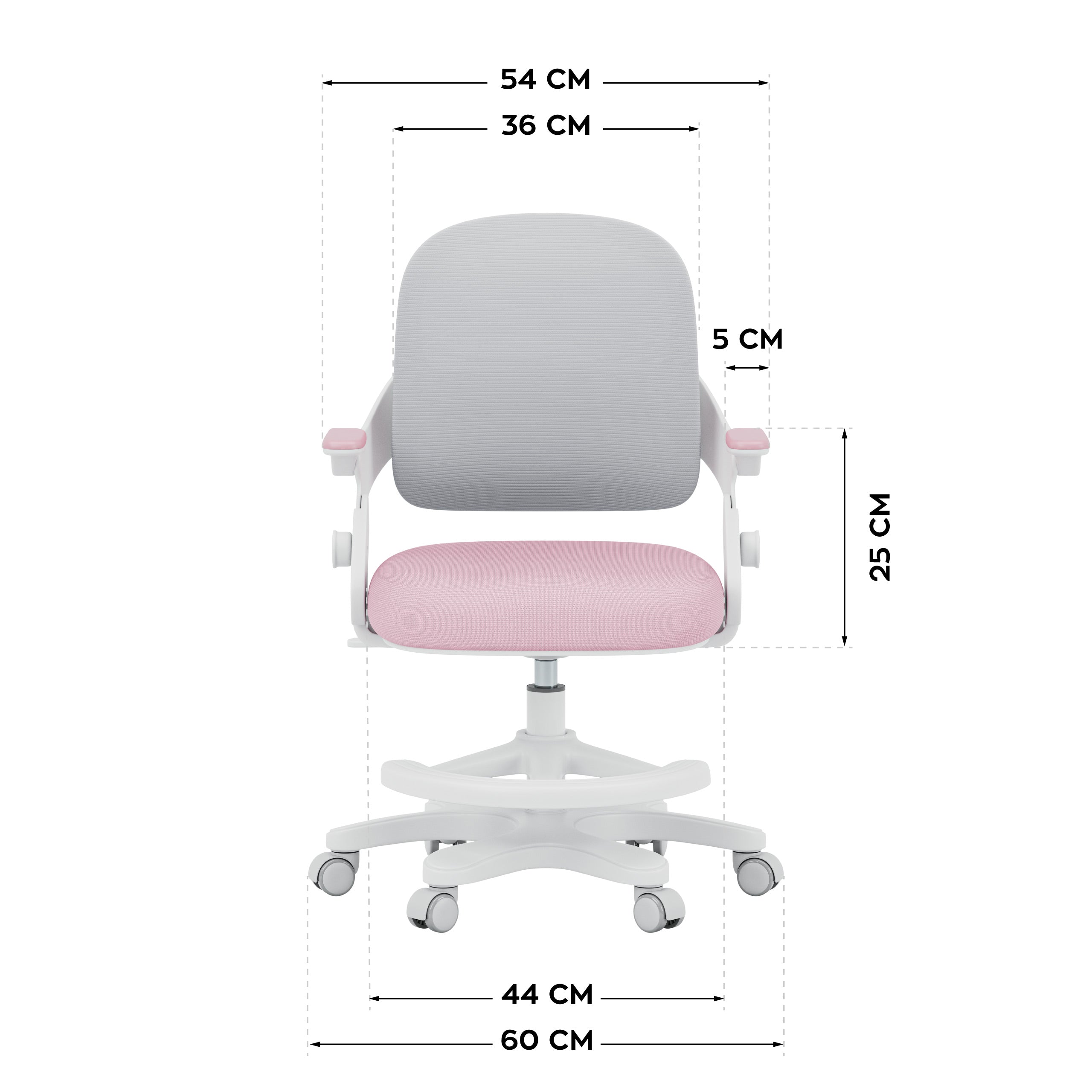 Poltrona da scrivania per bambini Mark Adler Junior 4.3 Rosa-grigio