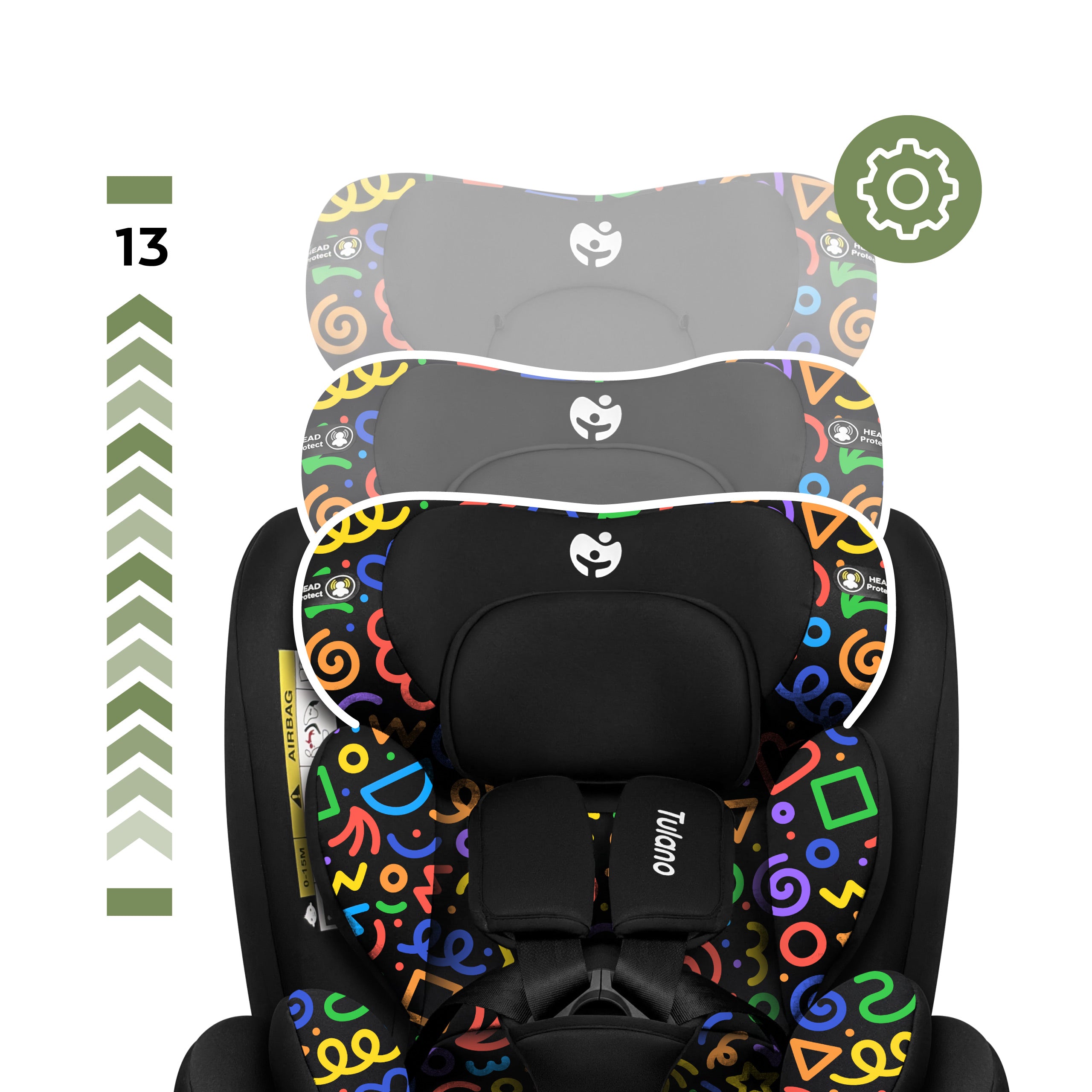 Seggiolino auto per bambini Tulano Loom 15 Black Loco