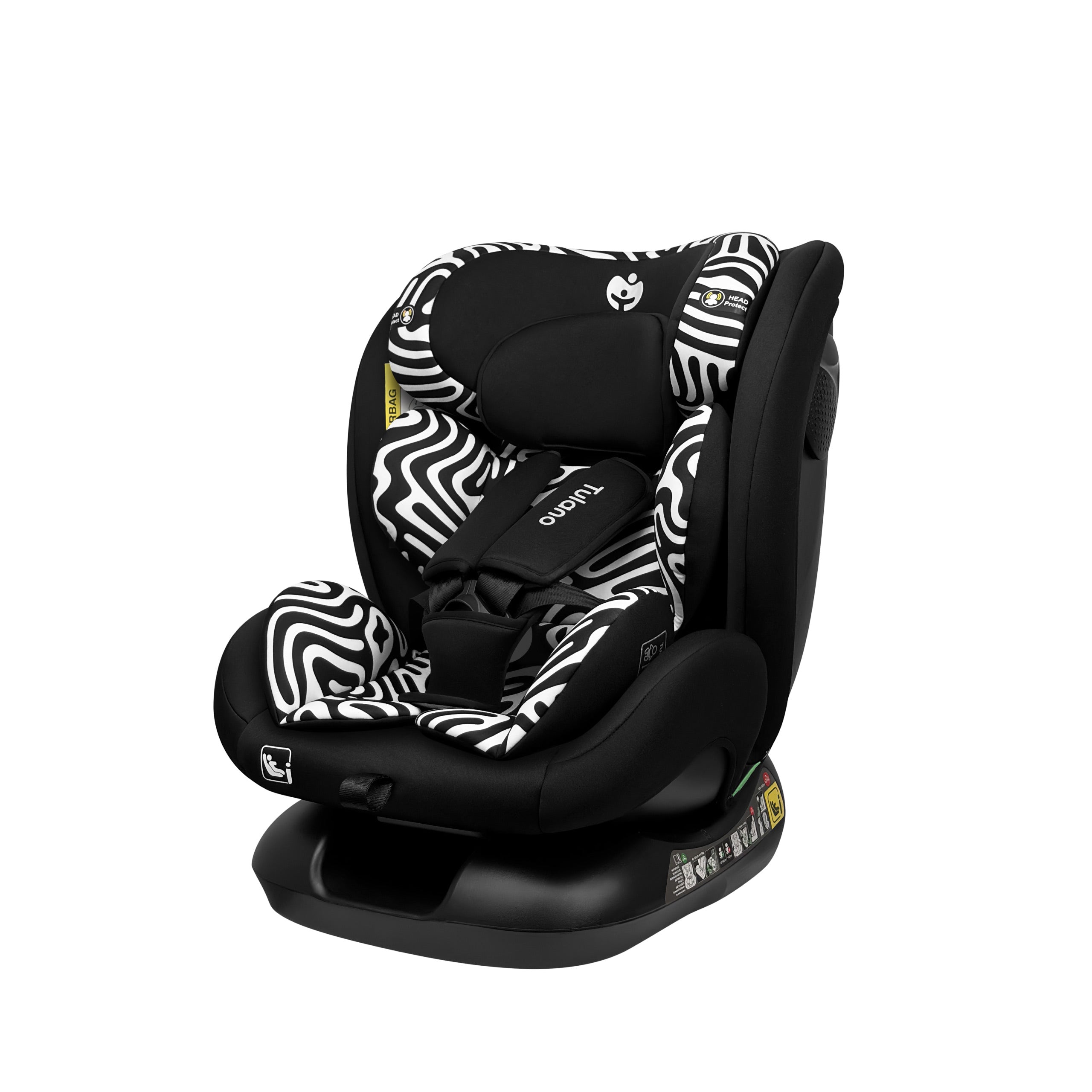 Seggiolino auto per bambini Tulano Loom 15 Black Mono