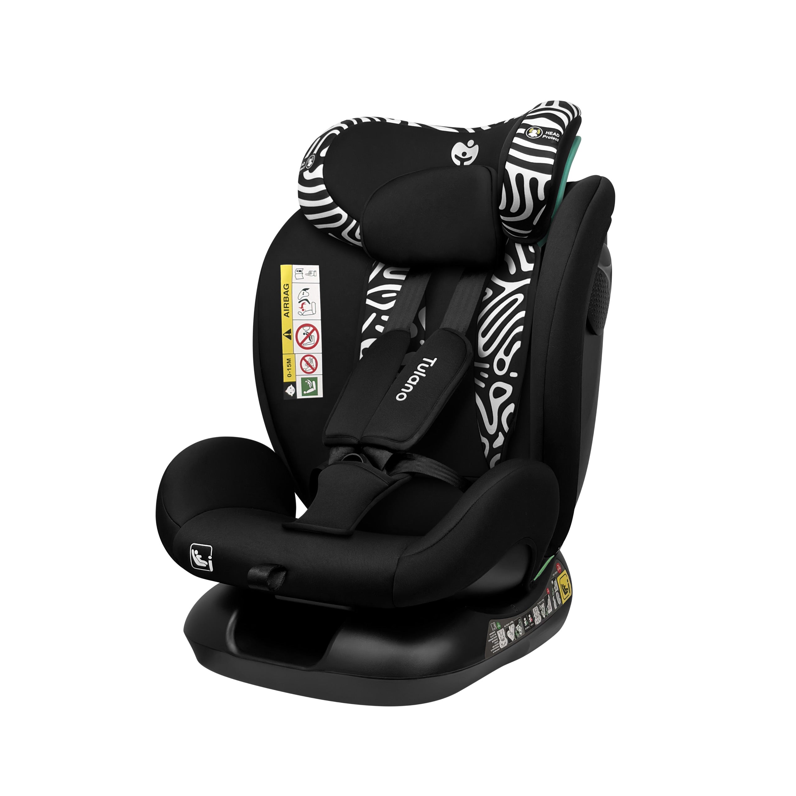 Seggiolino auto per bambini Tulano Loom 15 Black Mono