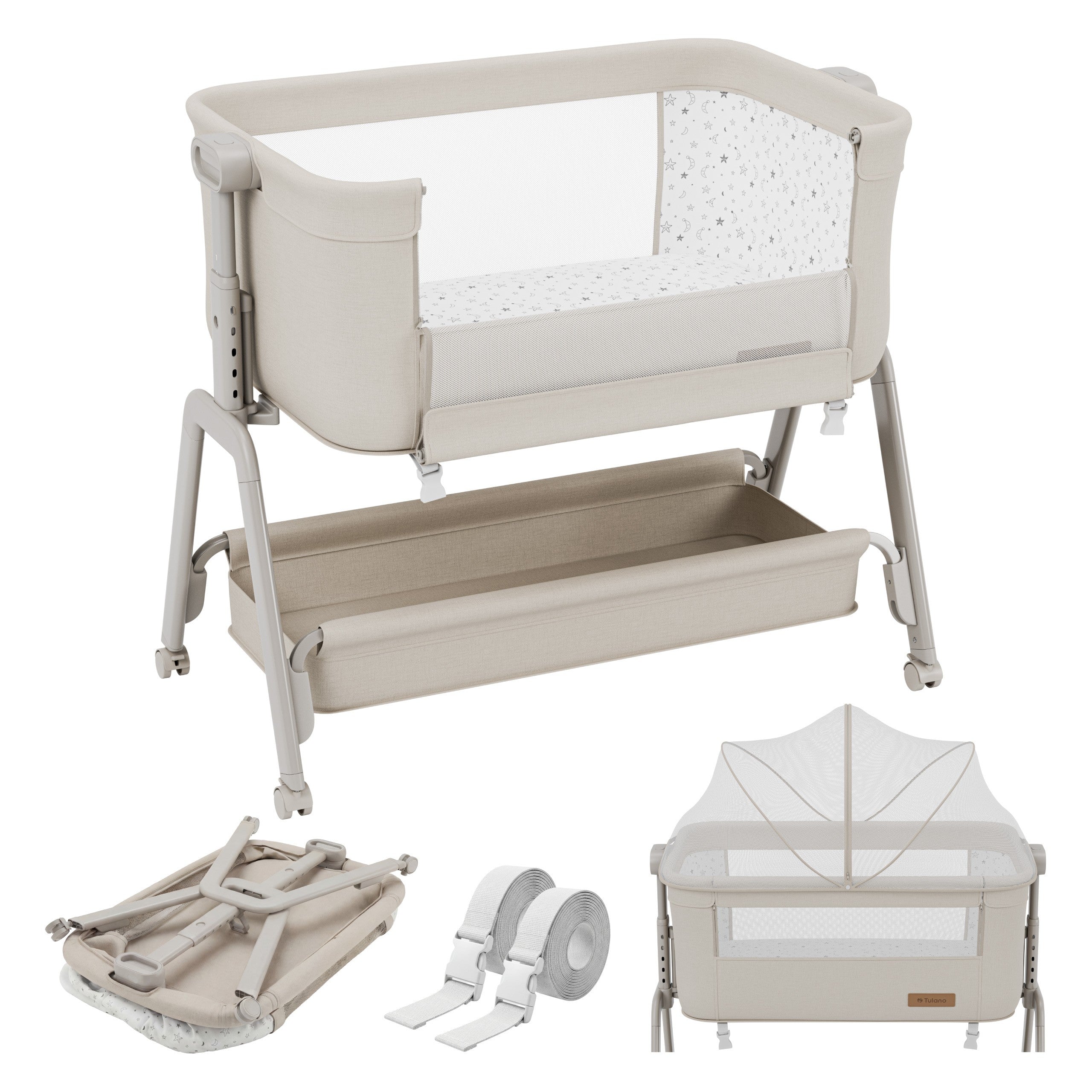 Lettino aggiuntivo 3 in 1 Tulano Dream 50 Beige