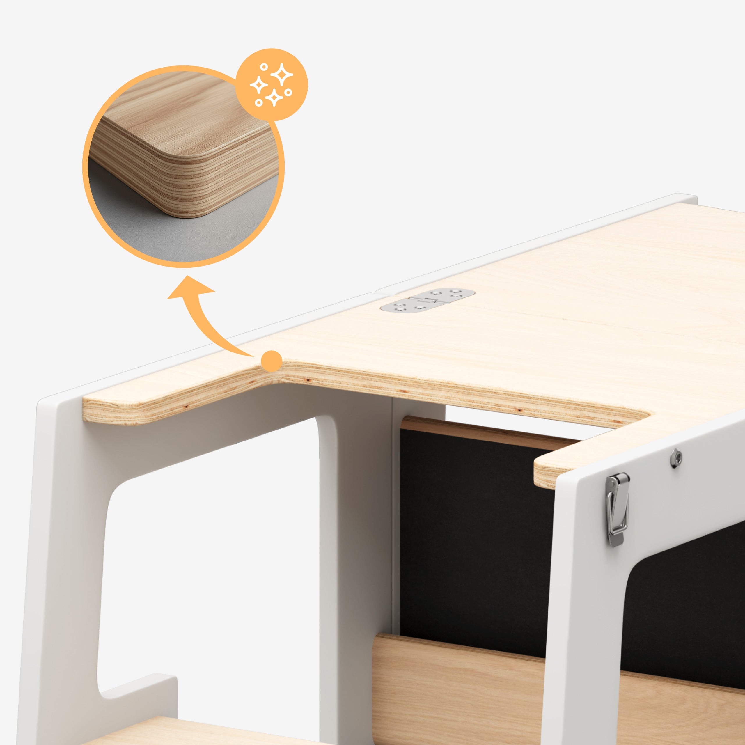 Aiuto in cucina per bambini 3 in 1 Tulano Mooby 35 Bianco-Naturale