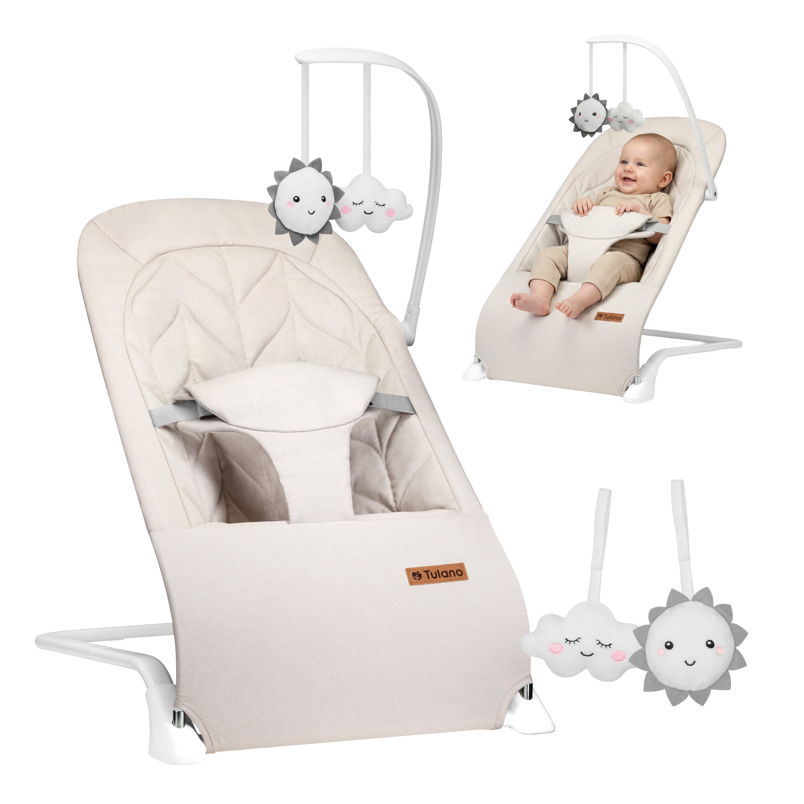 Sdraietta a dondolo per bambini Moon 10 Beige