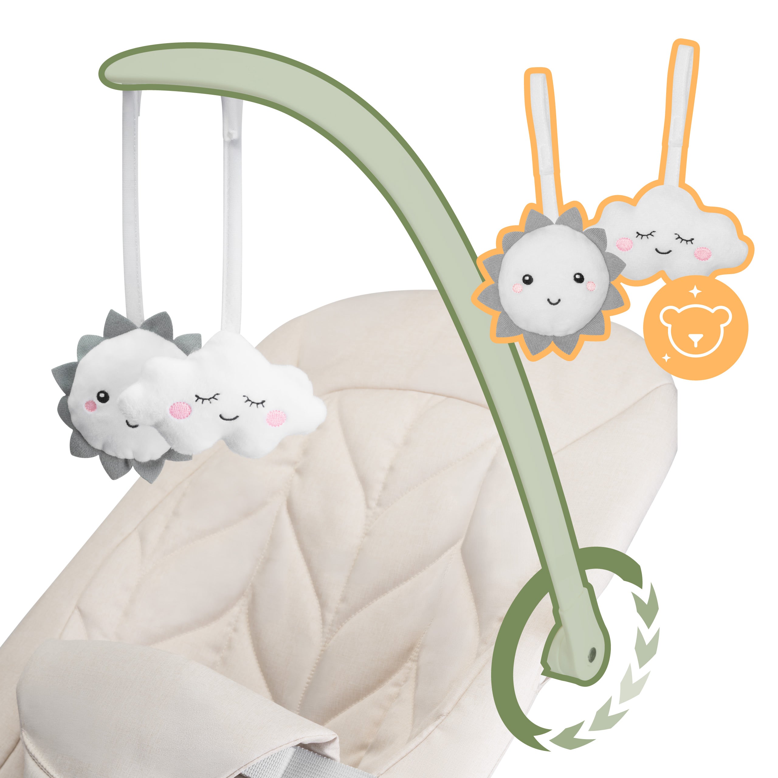 Sdraietta a dondolo per bambini Moon 10 Beige