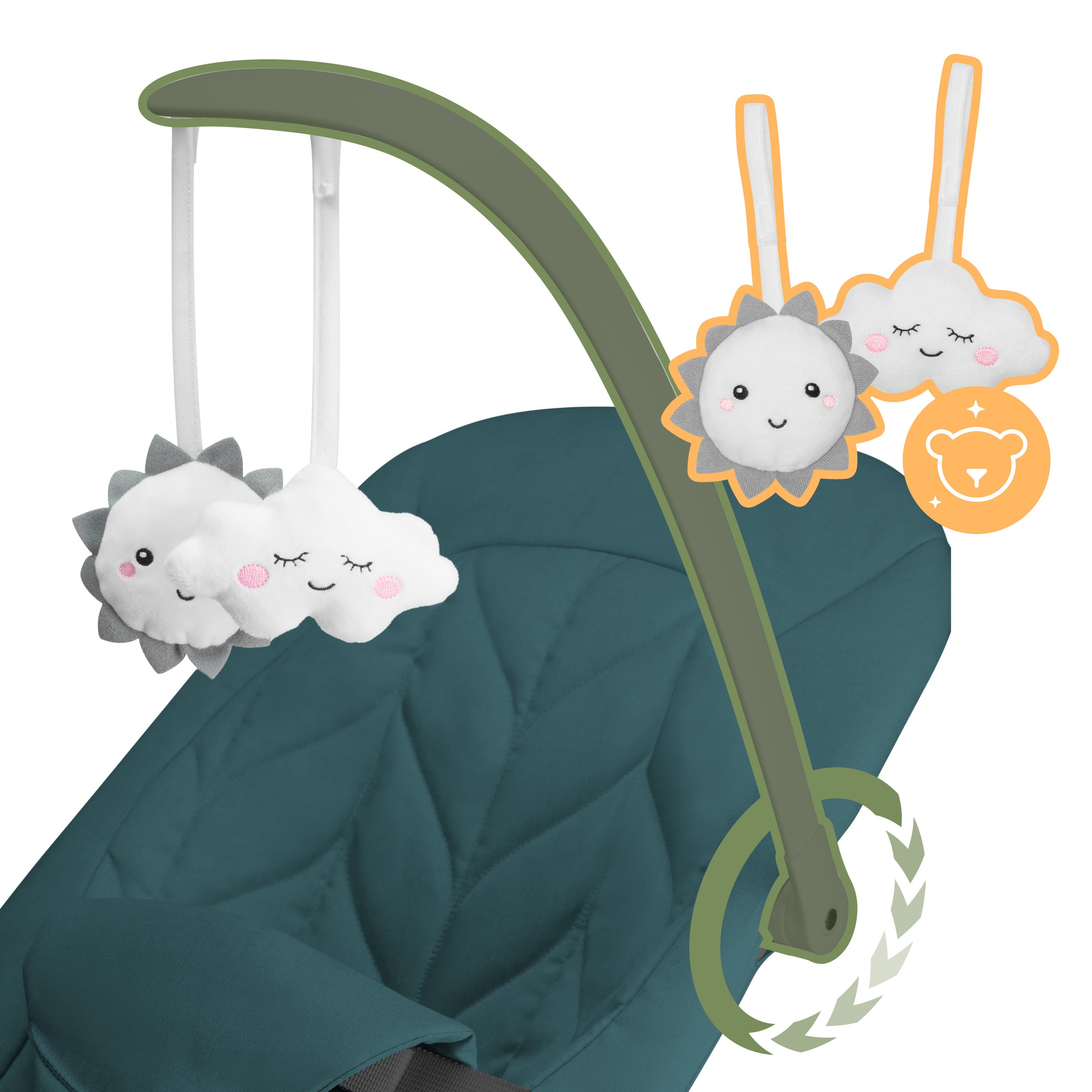 Sdraietta a dondolo per bambini Moon 10 Green