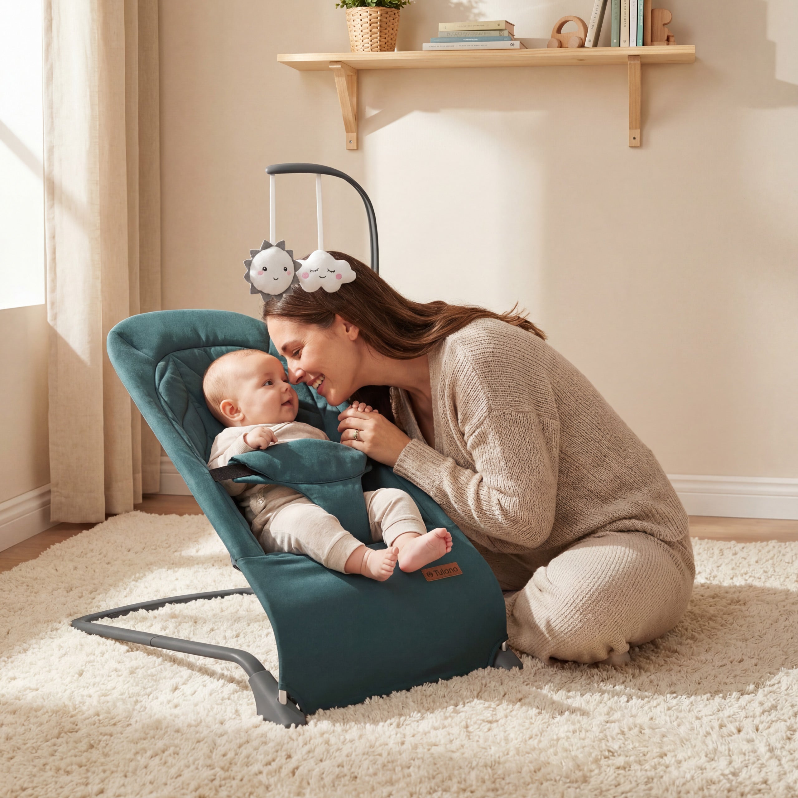 Sdraietta a dondolo per bambini Moon 10 Green