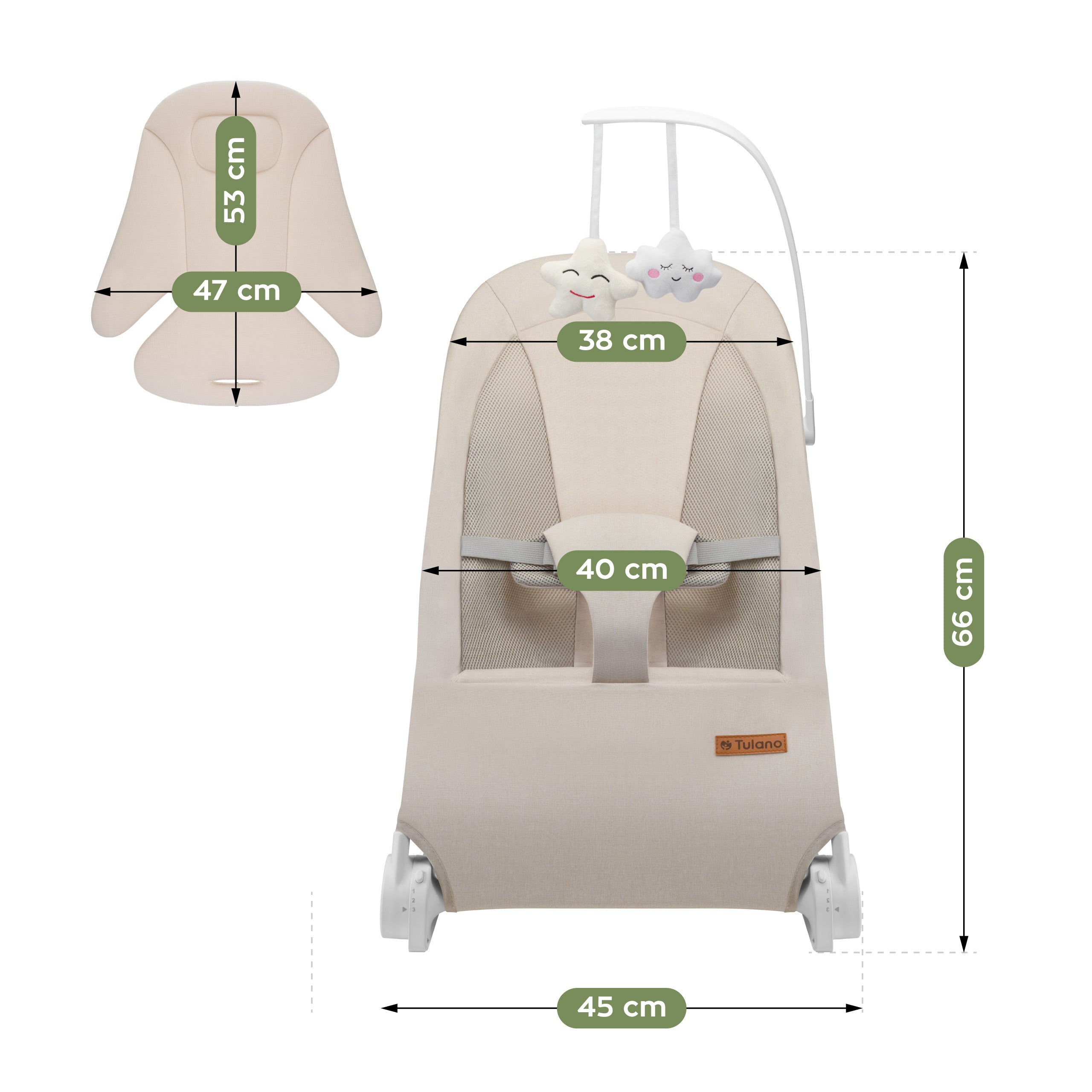 Sdraietta a dondolo Tulano Moon 50 Beige