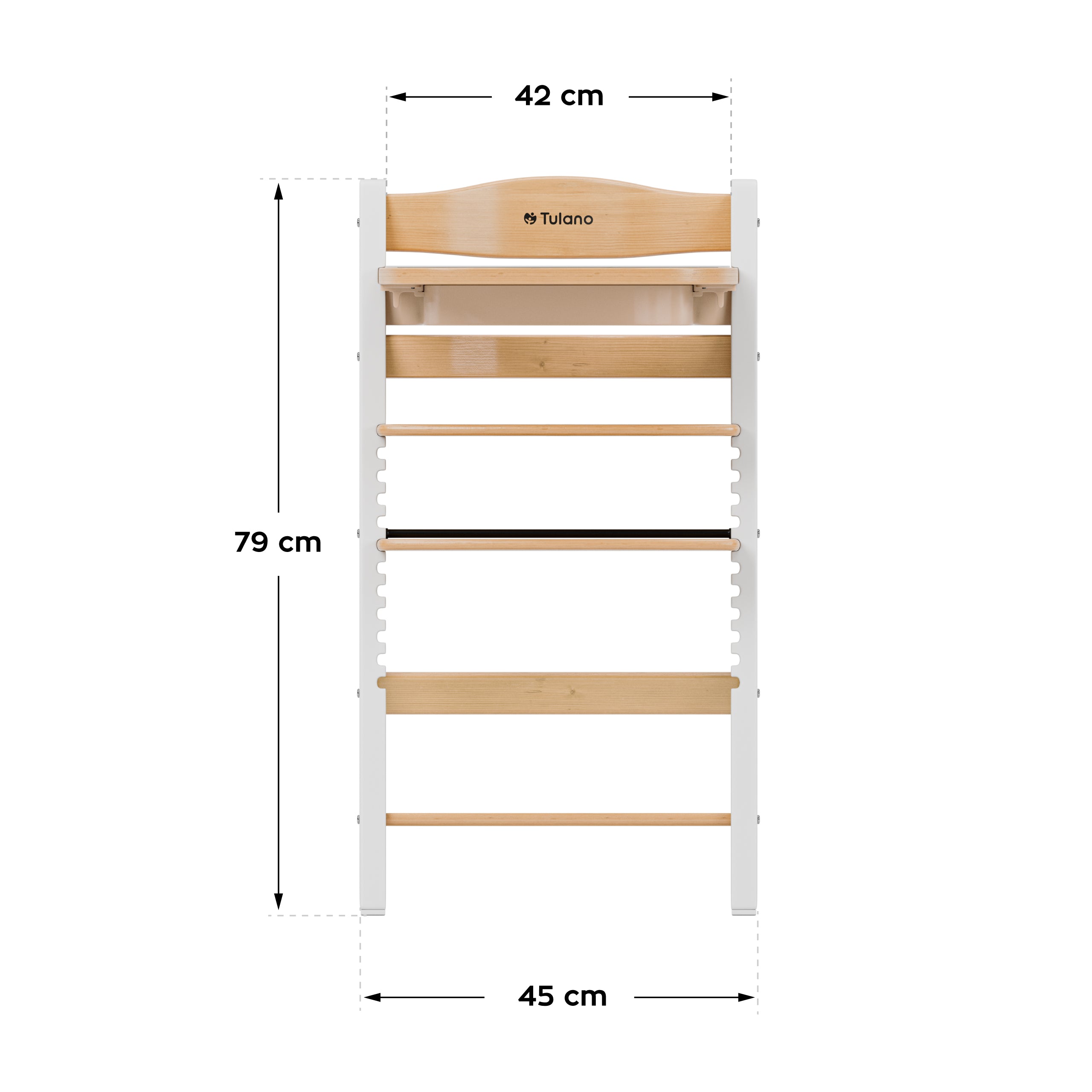 Seggiolone in legno Tulano Morsel 40 White-Natural
