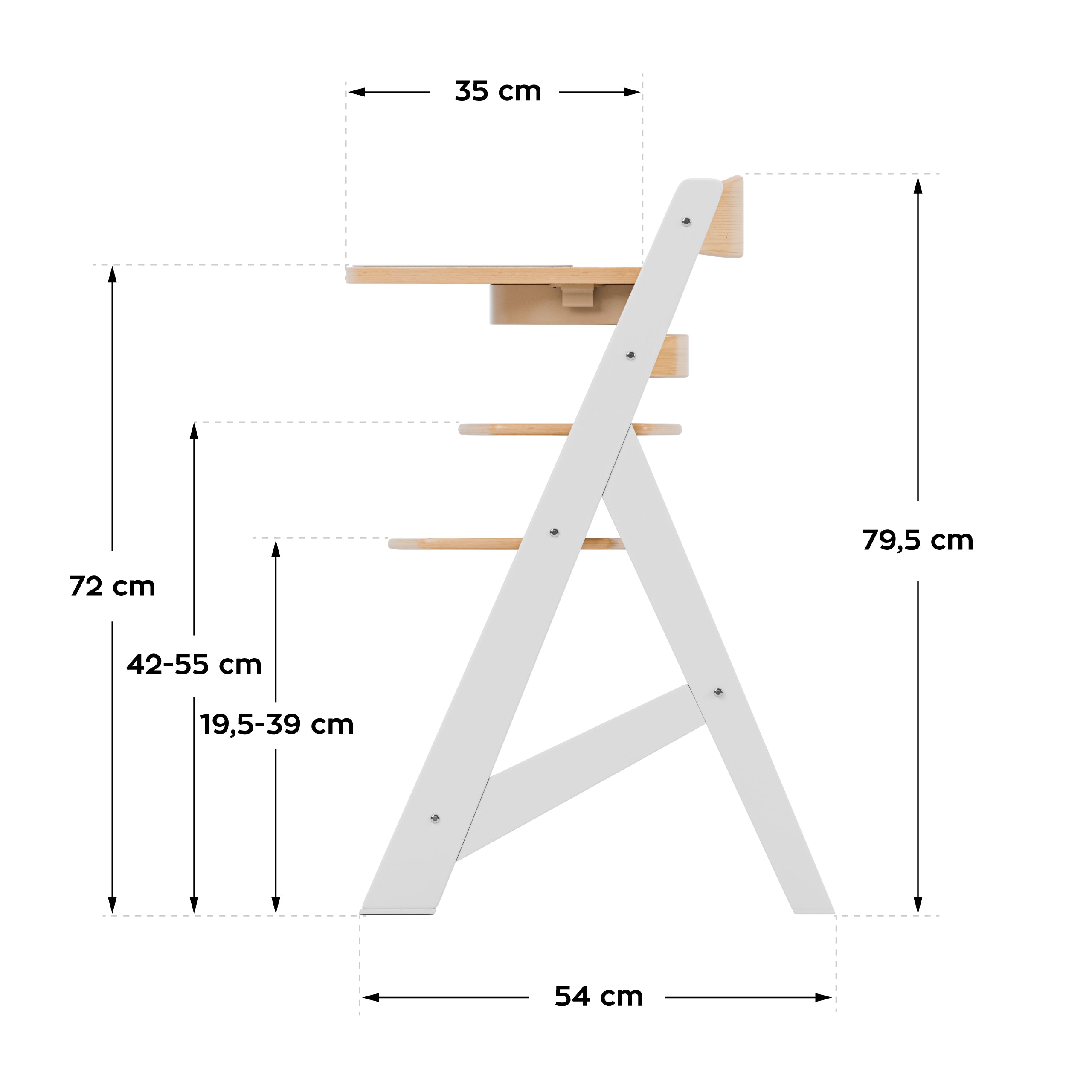 Seggiolone in legno Tulano Morsel 40 White-Natural
