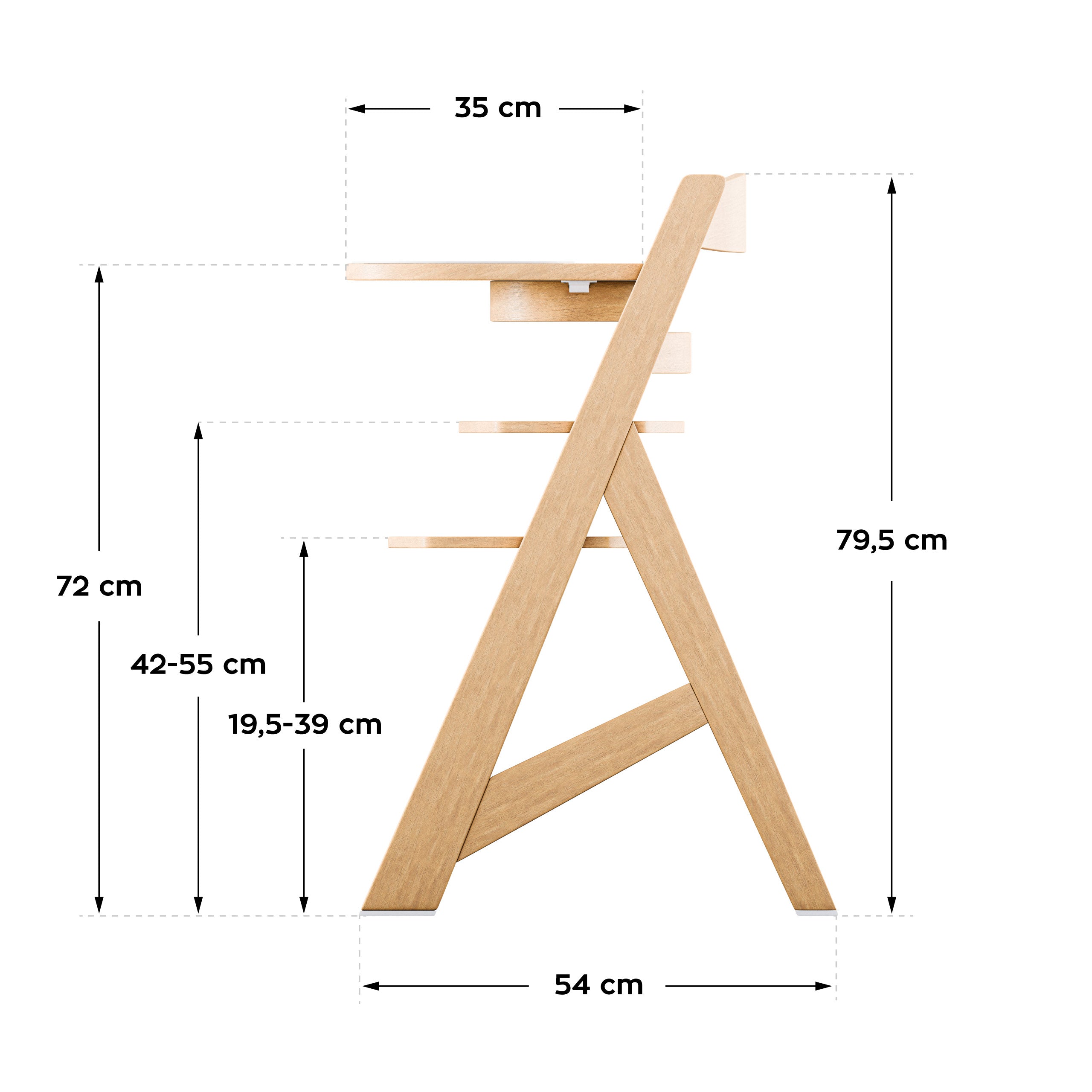 Seggiolone in legno Tulano Morsel 40 Natural