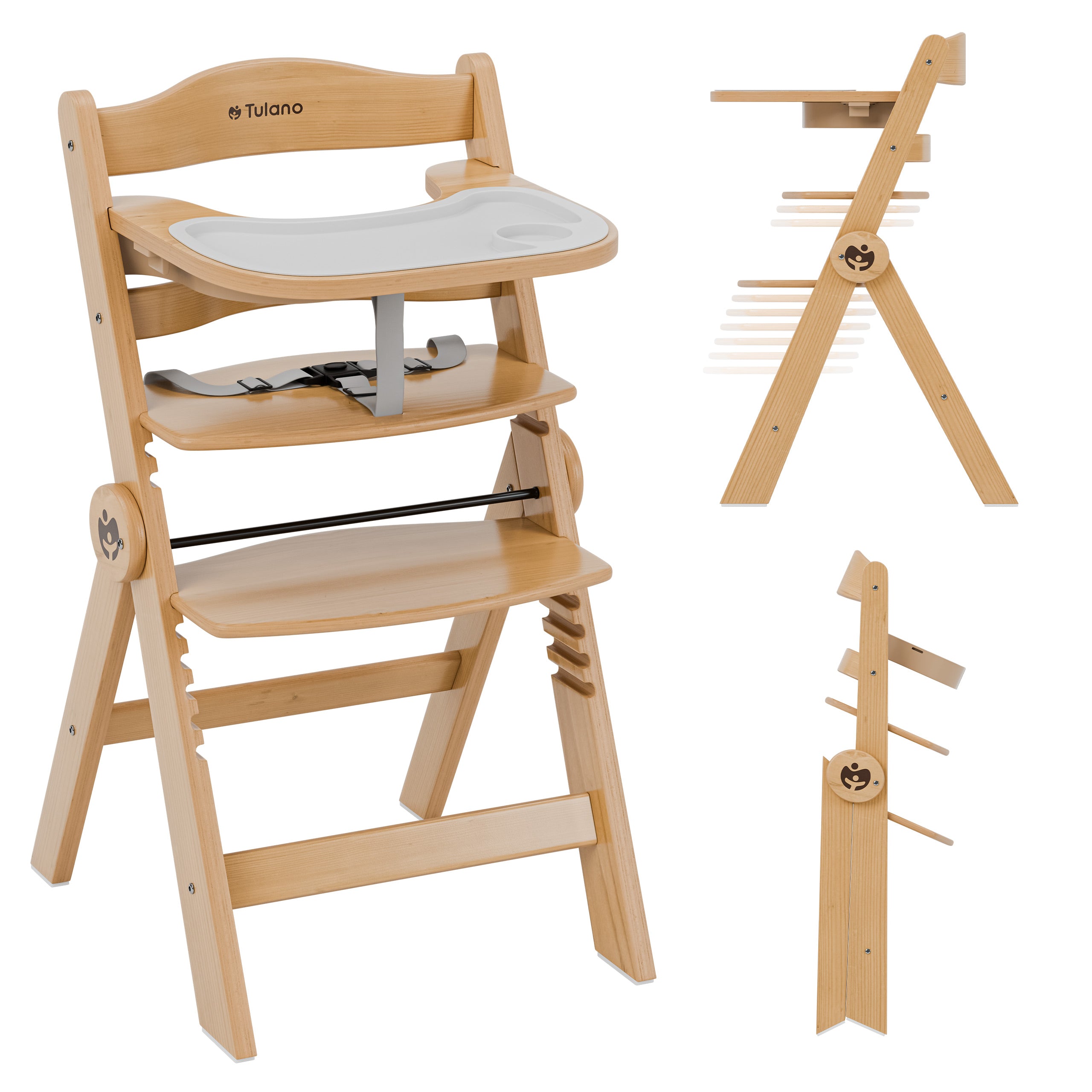 Seggiolone in legno Tulano Morsel 45 Natural