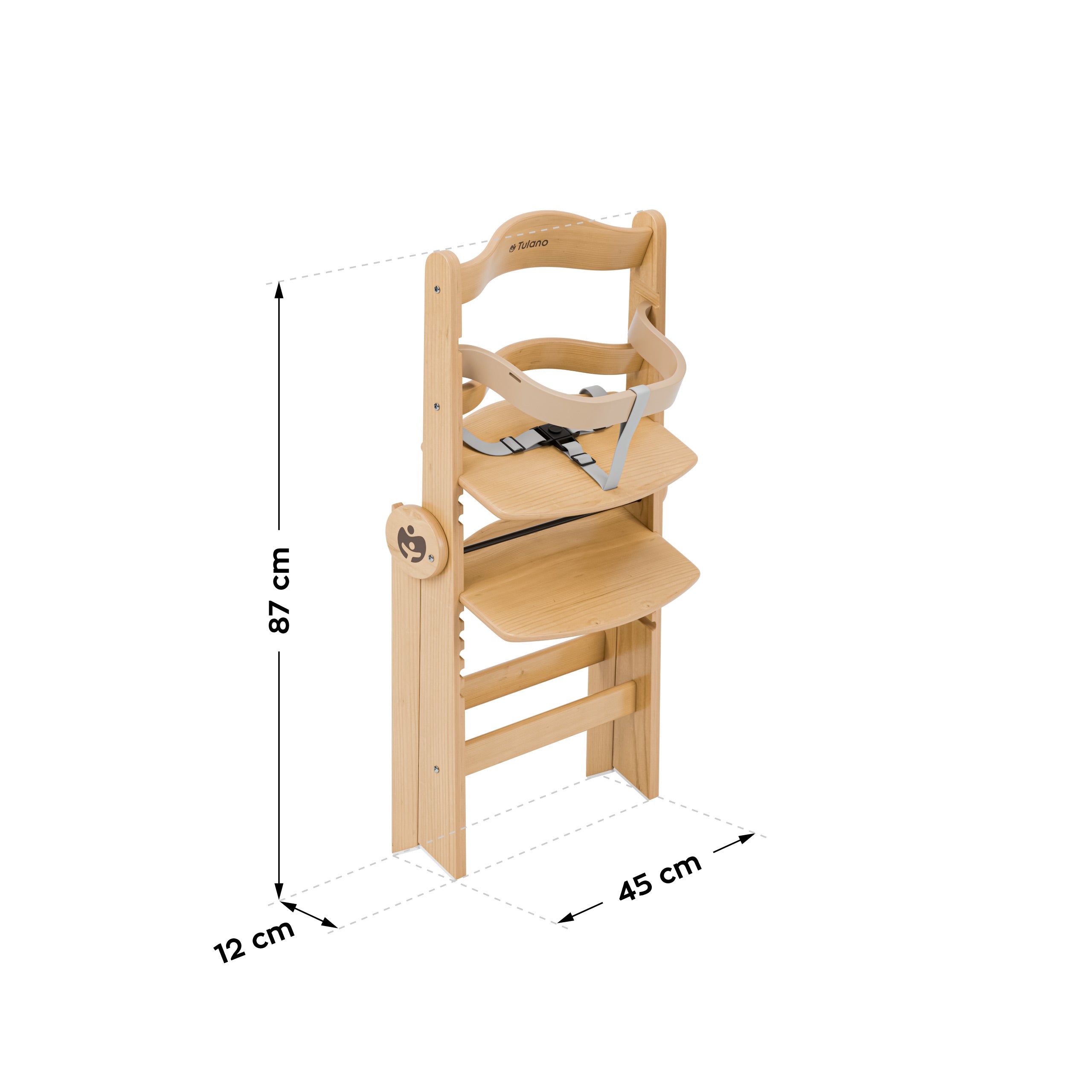 Seggiolone in legno Tulano Morsel 45 Natural