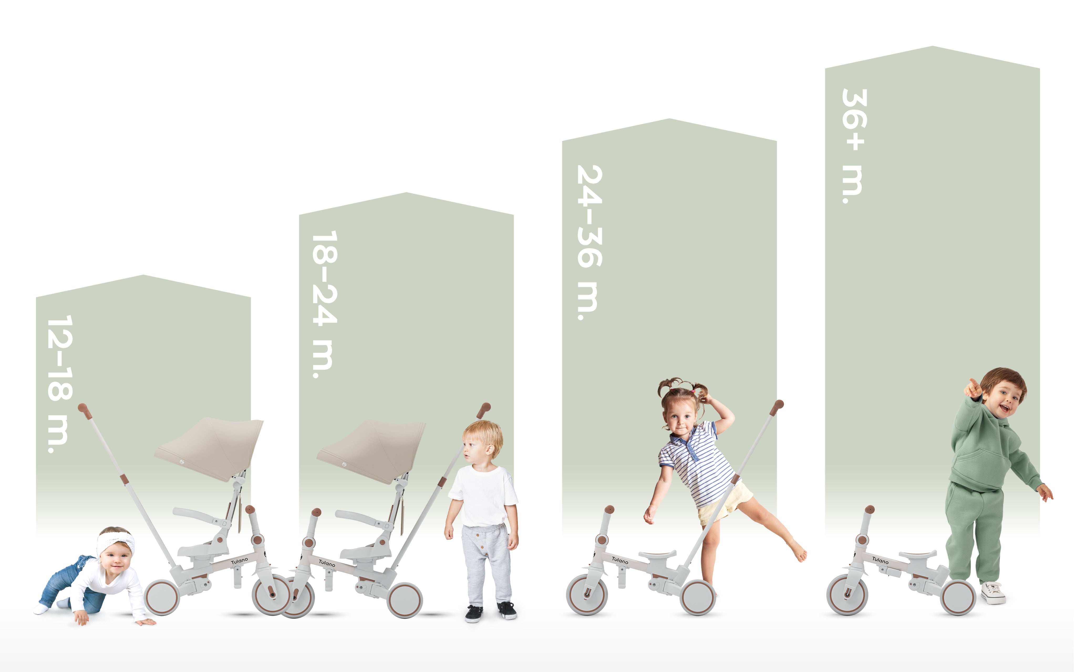 Triciclo Tulano 4 in 1 Noah 35 Beige