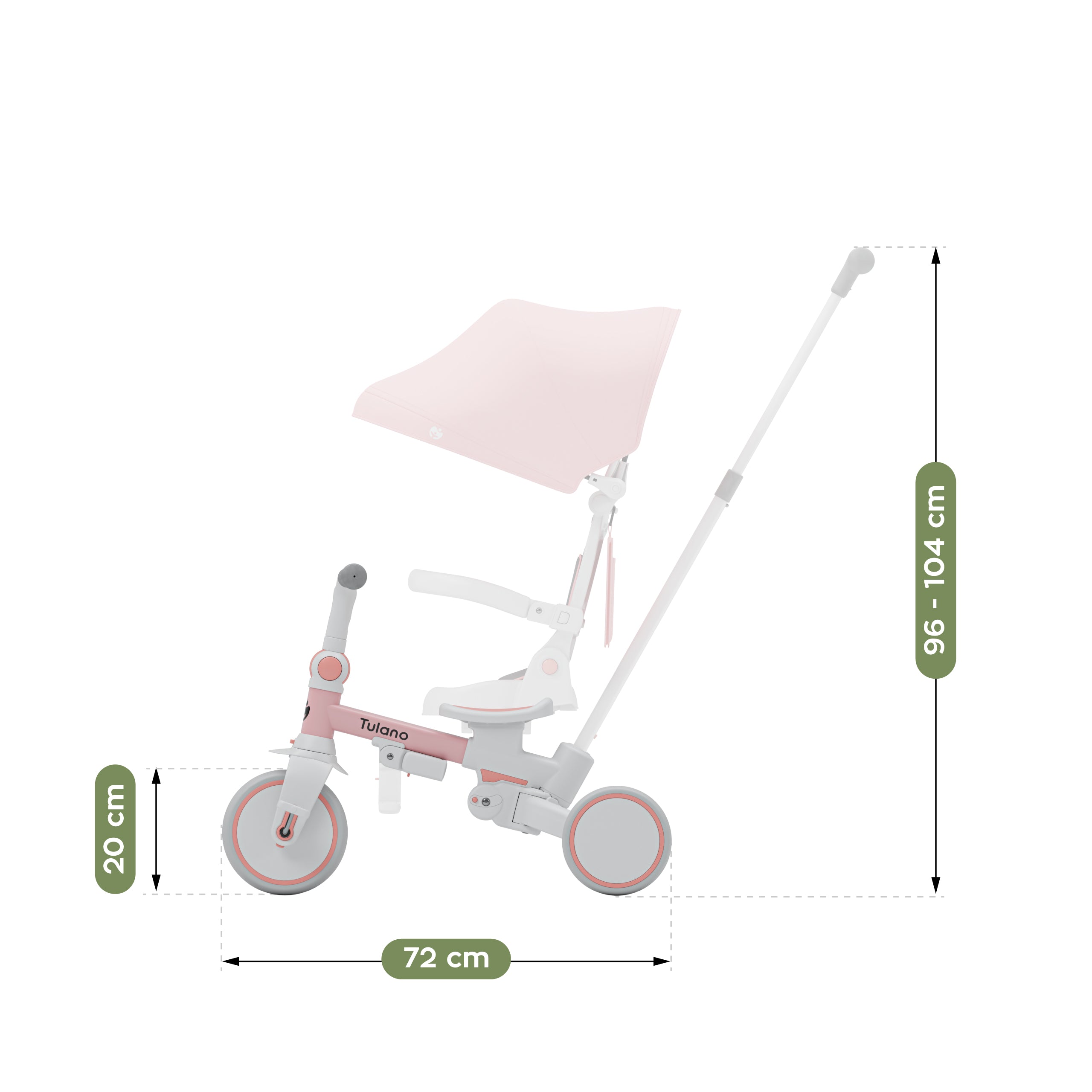 Triciclo Tulano 4 in 1 Noah 35 Rosa