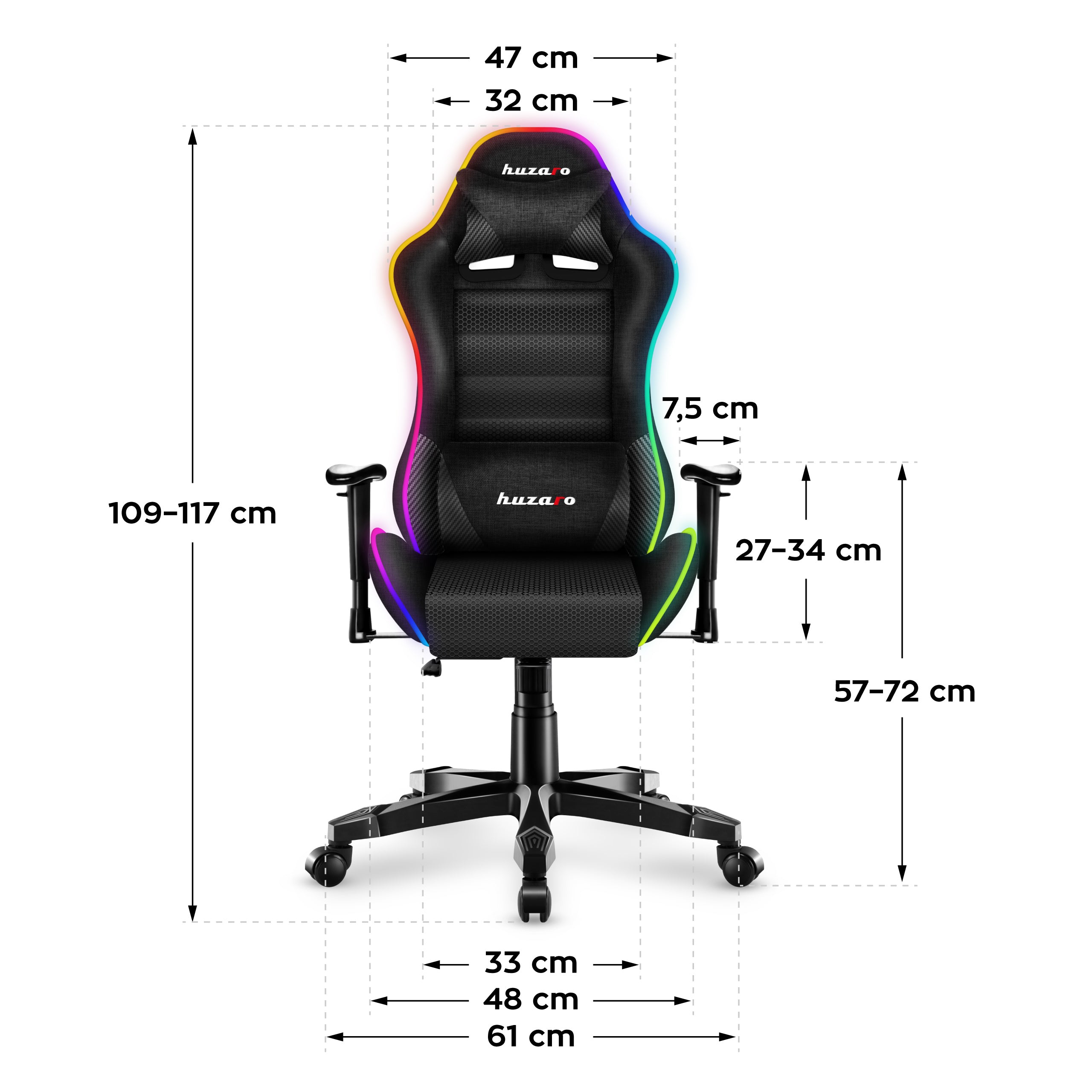 Poltrona da gaming per bambini HUZARO RANGER 6.0 RGB Mesh
