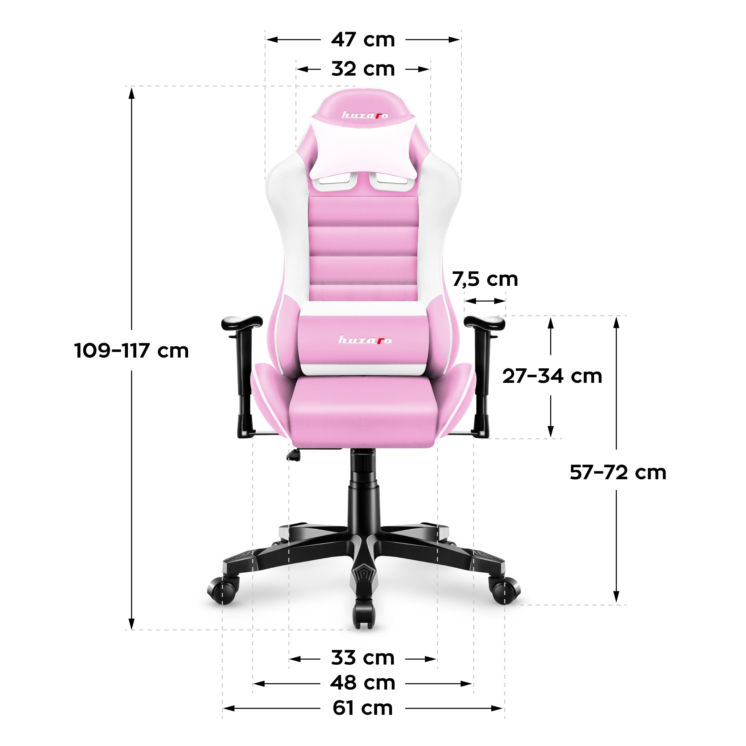 Poltrona da gaming per bambini HUZARO RANGER 6.0 Rosa