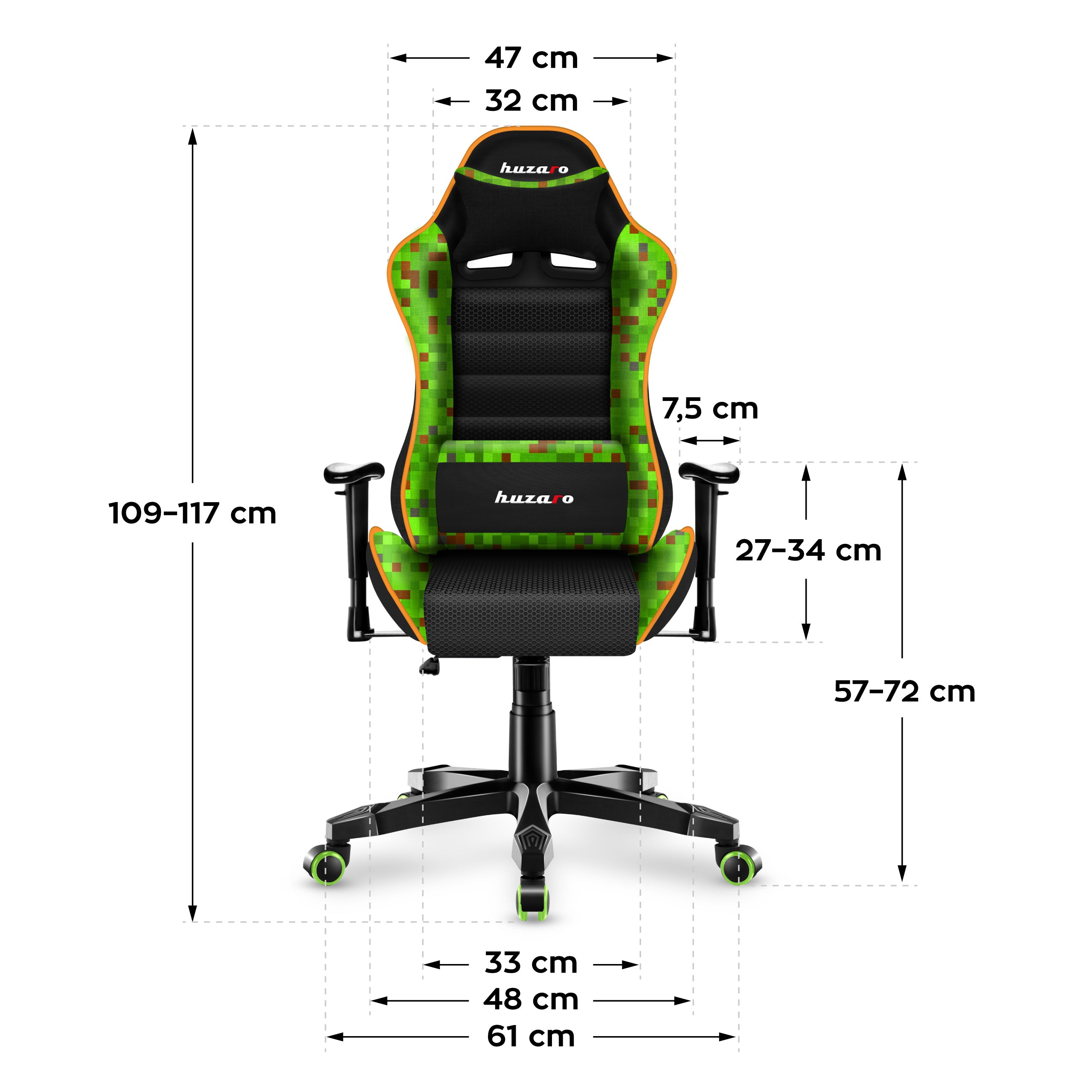 Poltrona da gaming per bambini HUZARO RANGER 6.0 Pixel Mesh