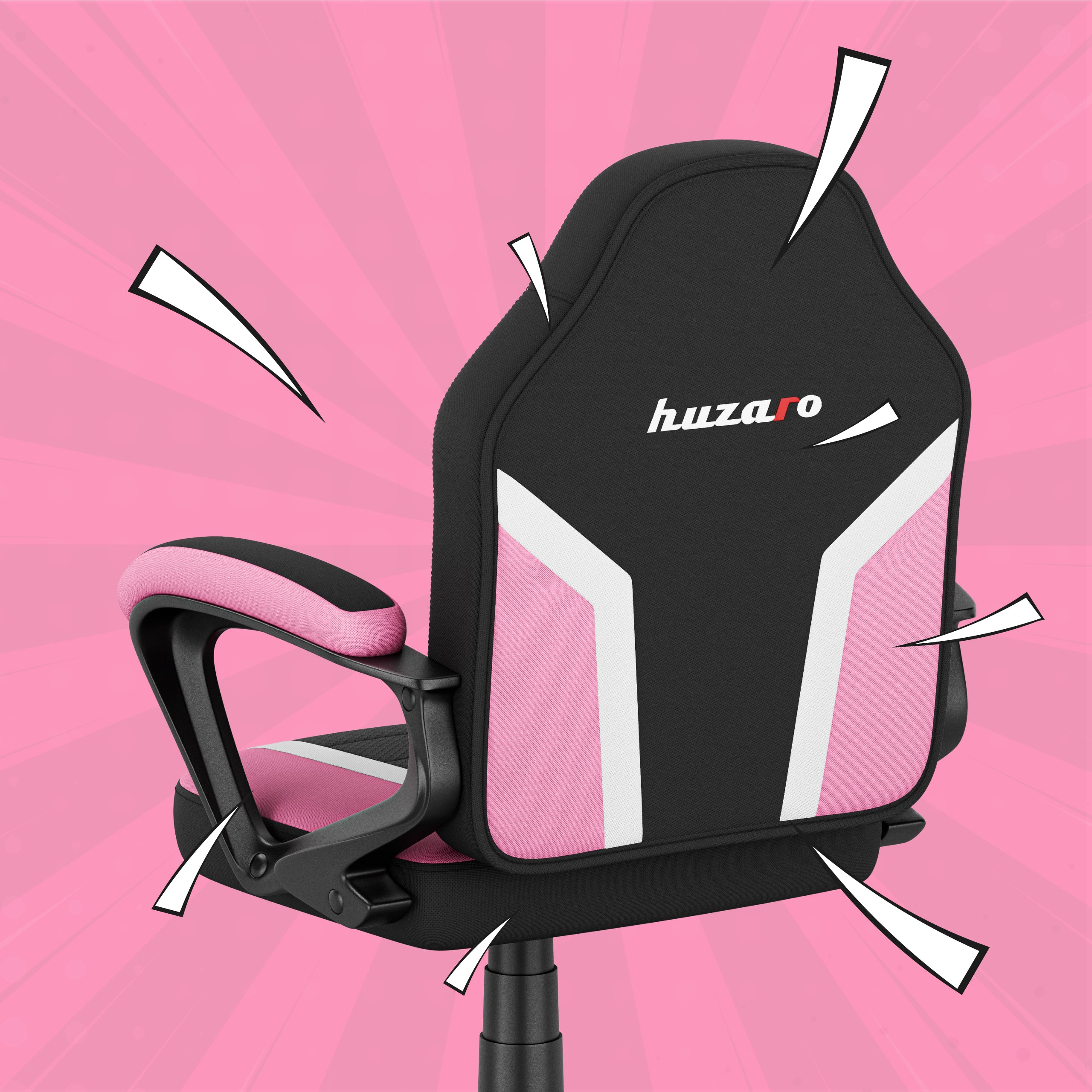 Poltrona da gaming per bambini HUZARO RANGER 1.0 Pink Mesh