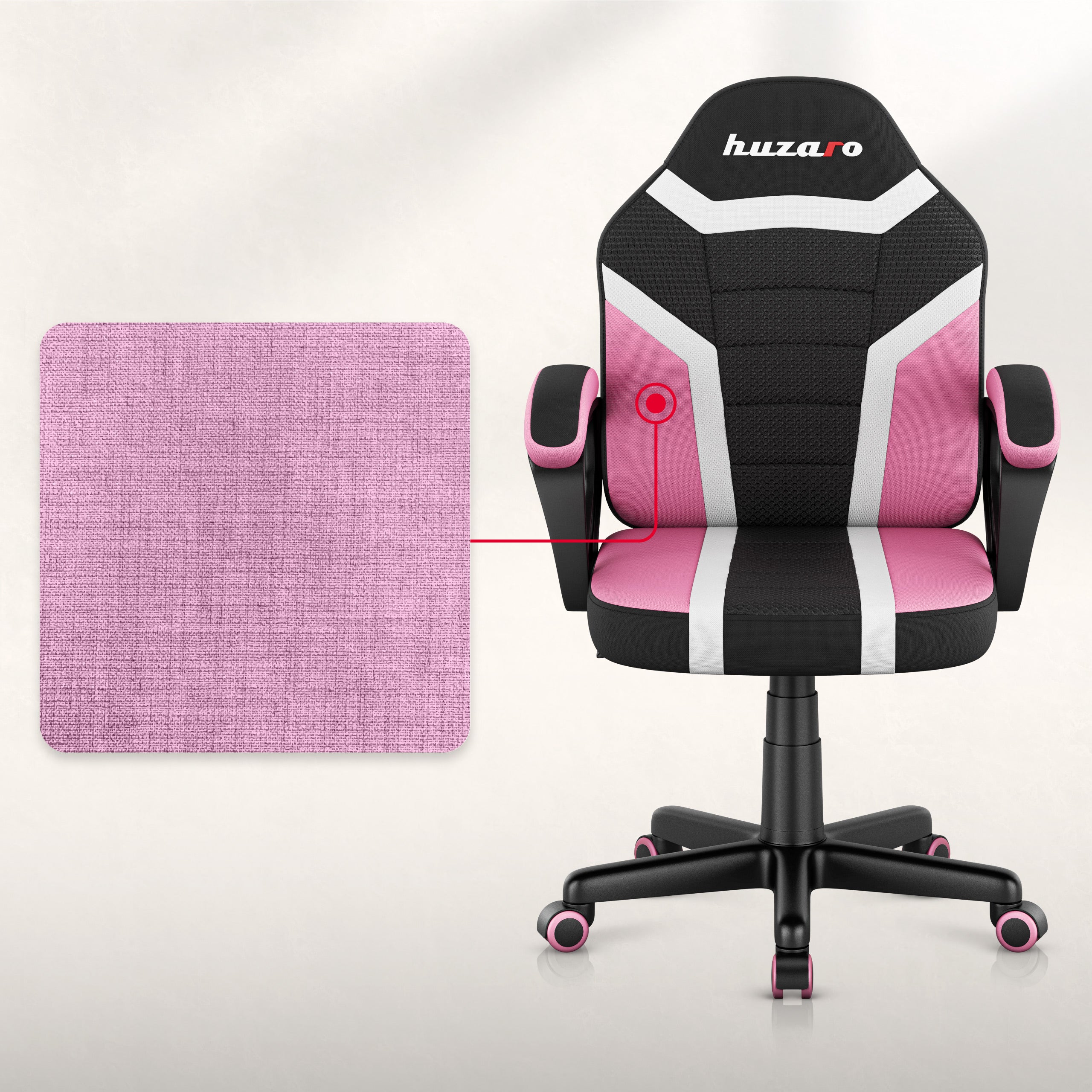 Poltrona da gaming per bambini HUZARO RANGER 1.0 Pink Mesh