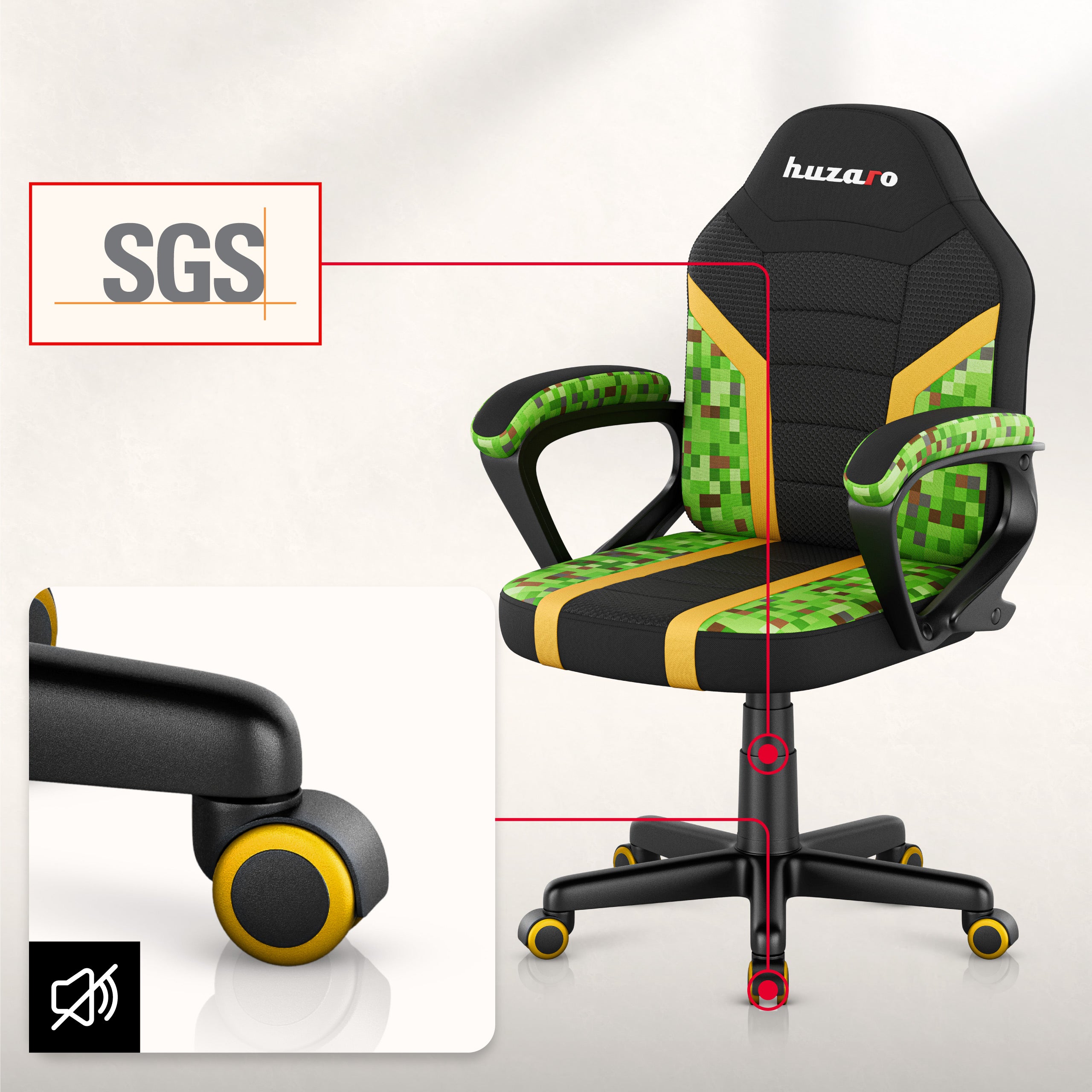 Poltrona da gaming per bambini HUZARO RANGER 1.0 Pixel Mesh